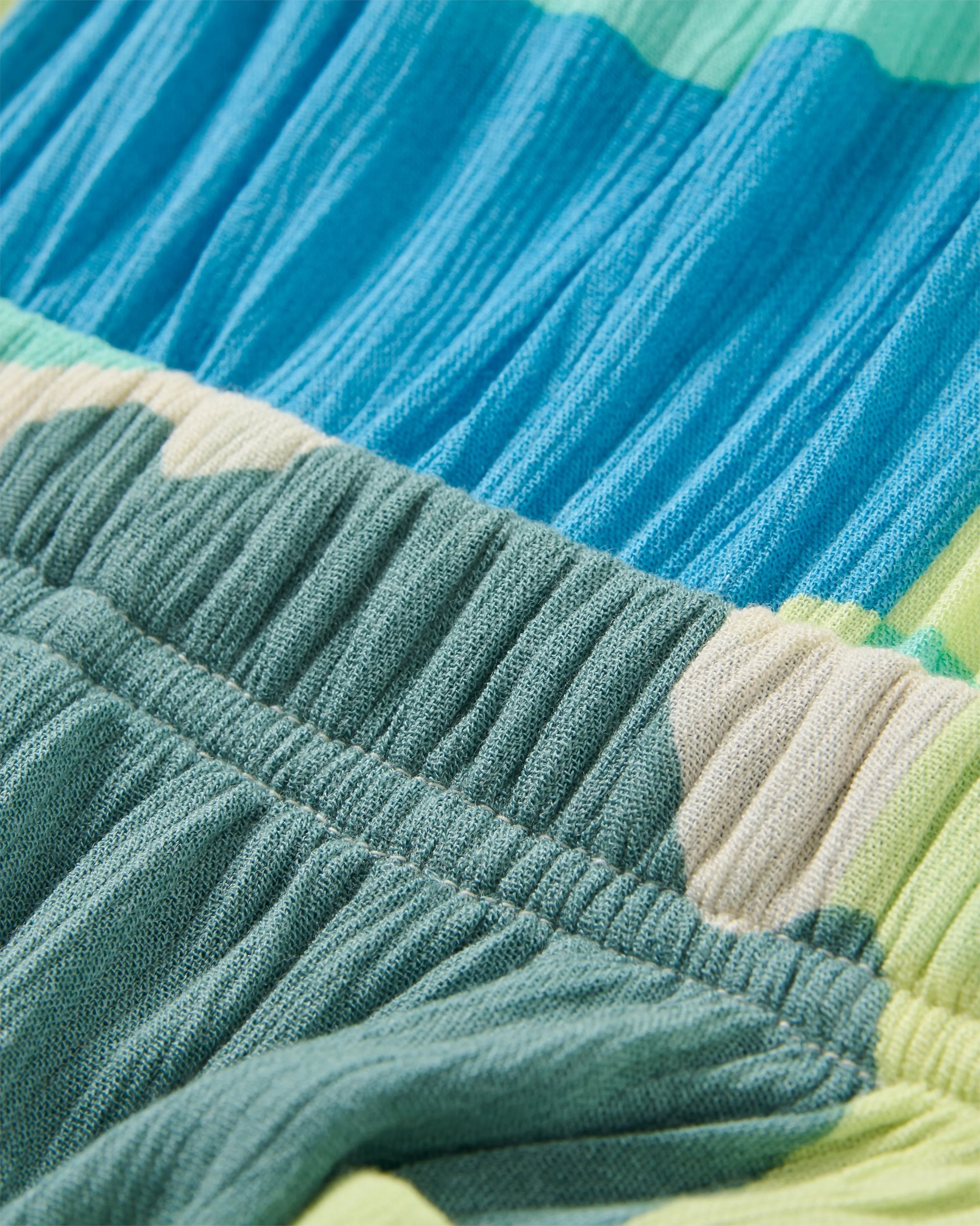 Clarity Short Skort Dress - Vista Patchwork Aqua - Flatlay