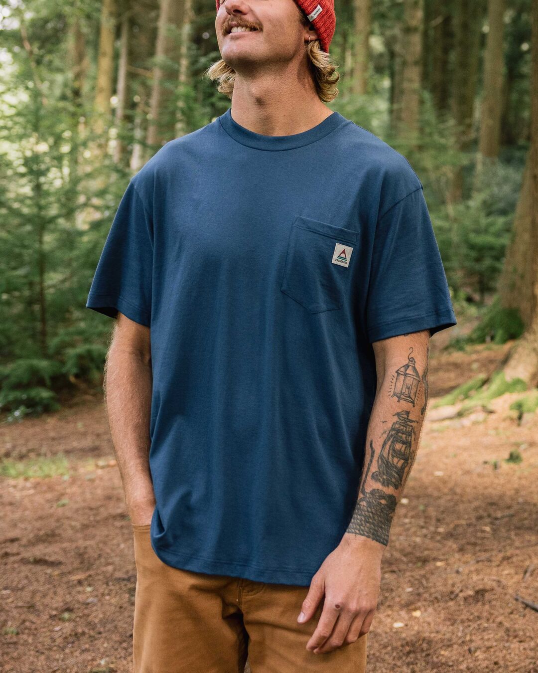 Heritage Recycled Relaxed Fit T-Shirt - Dark Denim - Lifestyle