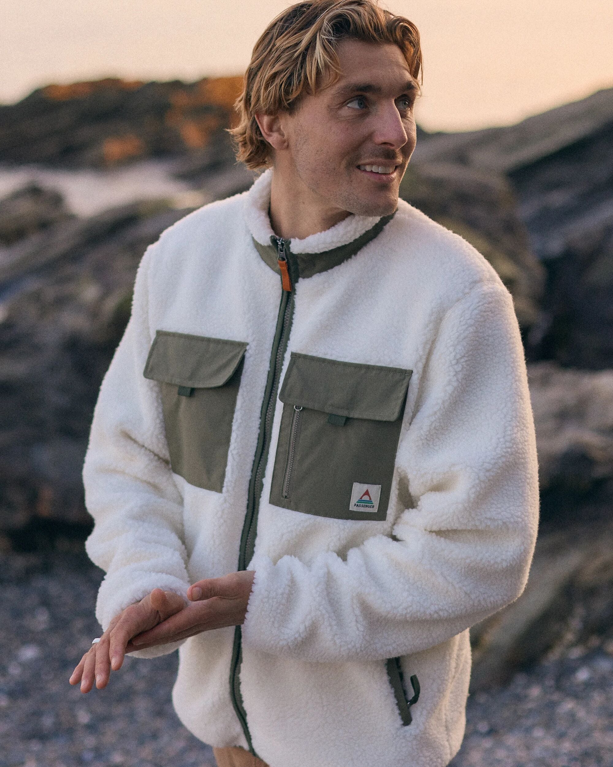 Valiant Deep Pile Fleece - Off White - Lifestyle