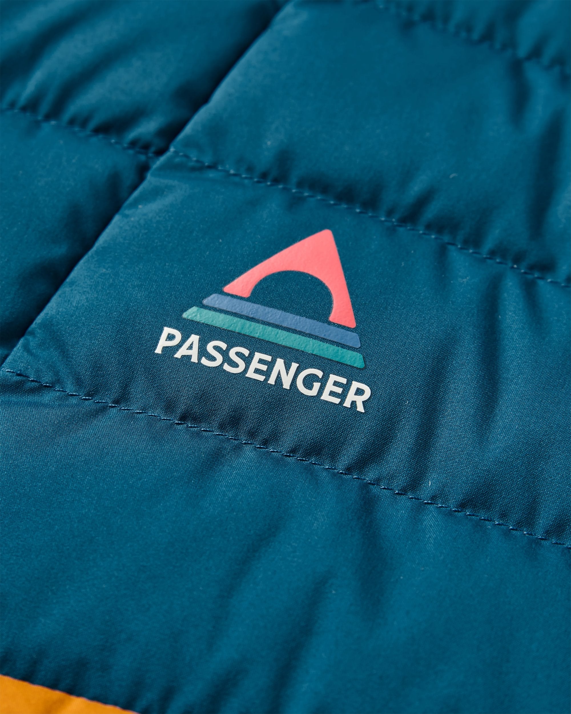 Ashland Down Recycled Gilet - Retro Orange/Tidal Blue - Flatlay