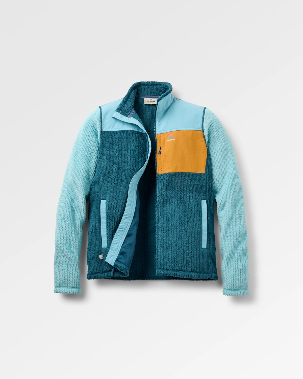 Venturescape Women's Recycled Fleece - Retro Blue/Tidal Blue - Flatlay