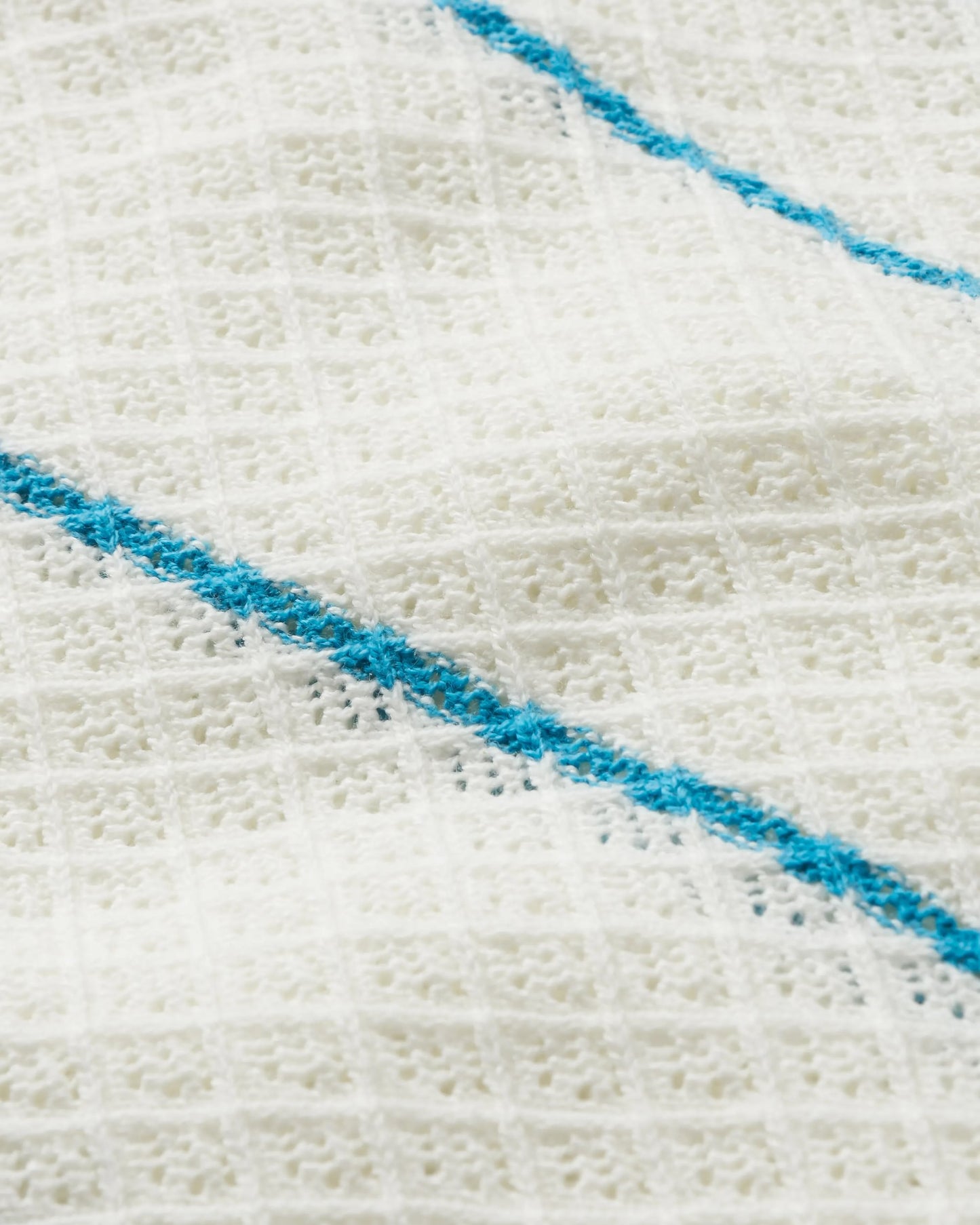 Migrate Organic Knitted Jumper - Blue Pool Stripe - Flatlay