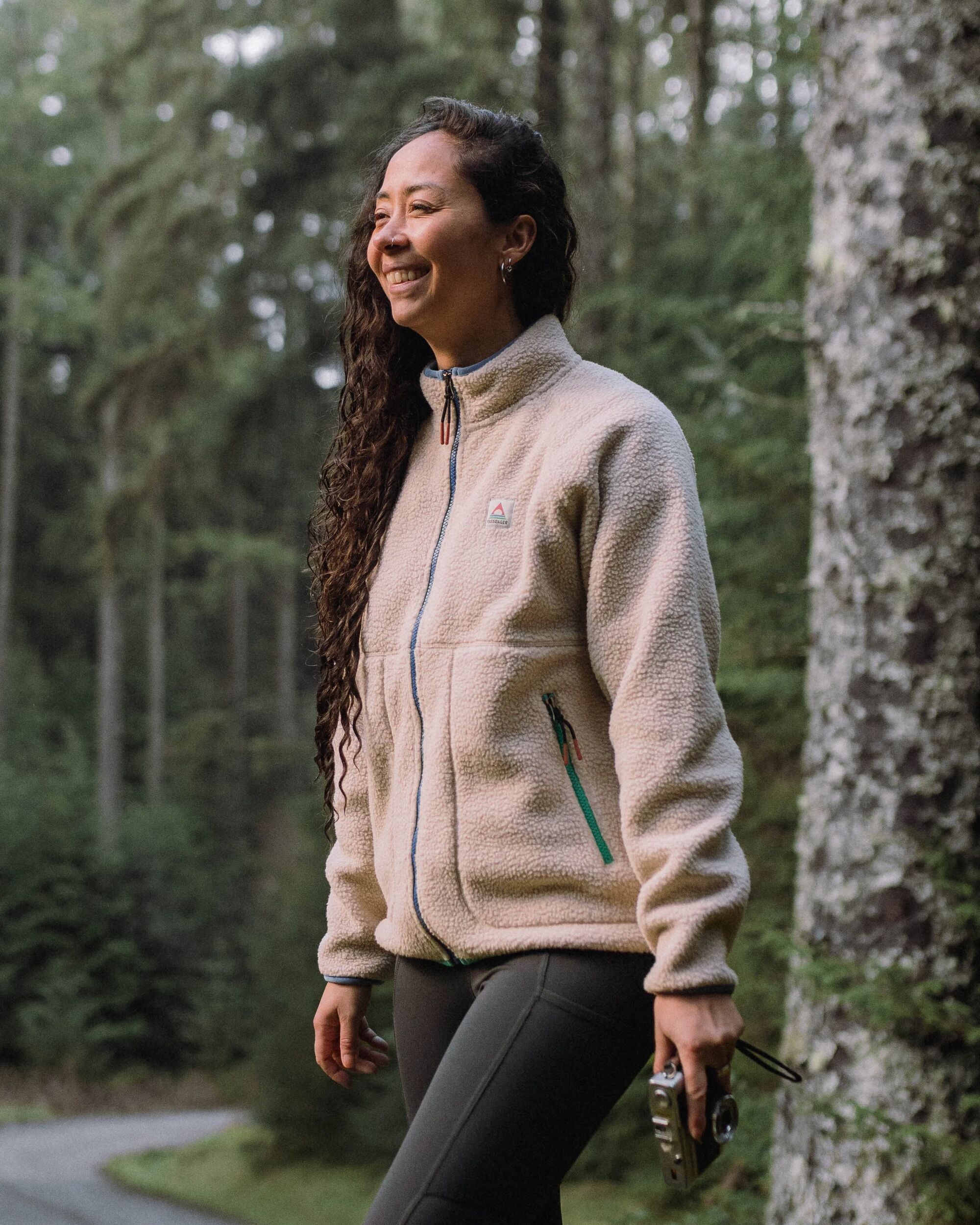 Fairbanks Full Zip Recycled Sherpa Fleece - Oatmeal - Lifestyle