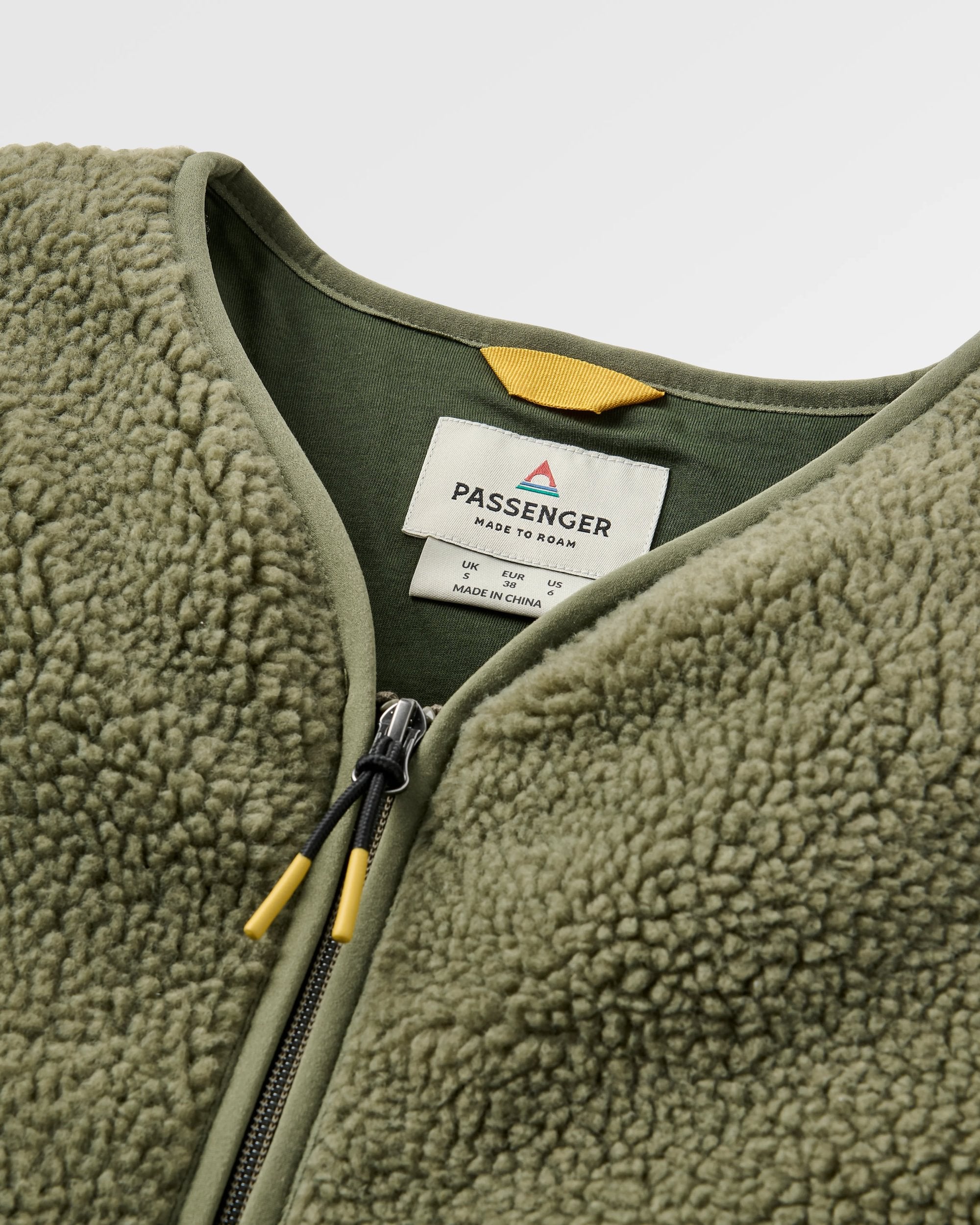 Tawny Recycled Deep-Pile Sherpa Fleece - Dusty Olive - Flatlay