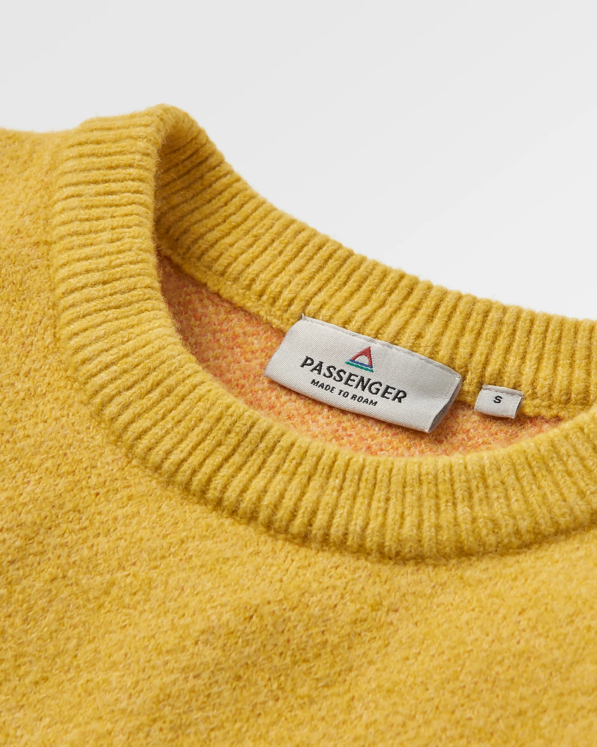 Vista Recycled Knitted Jumper - Amber Gold - Flatlay