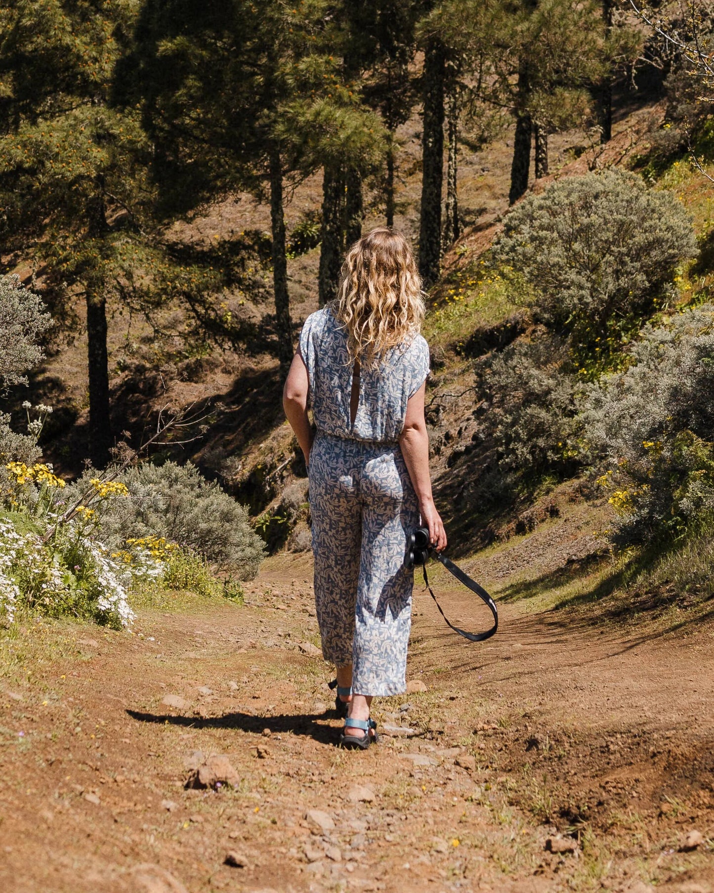 Thimbleberry Jumpsuit - Mountain Foliage Faded Denim - Lifestyle