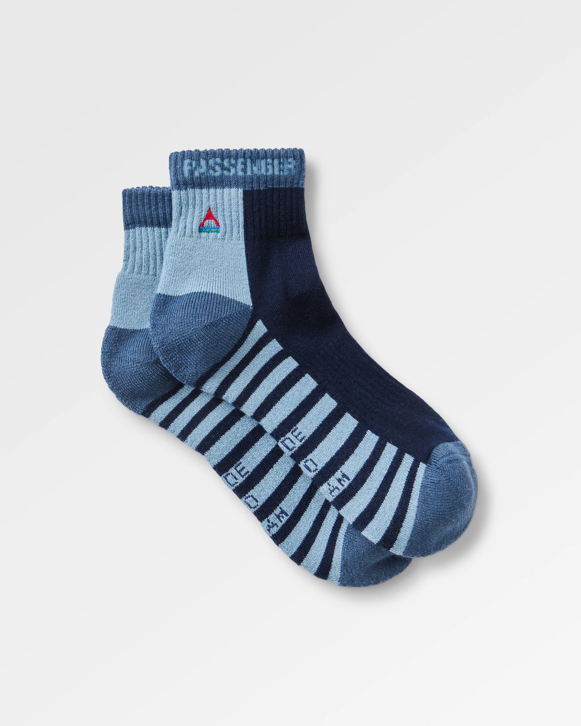 Tillamock Merino Active Quarter Sock - Rich Navy - Flatlay