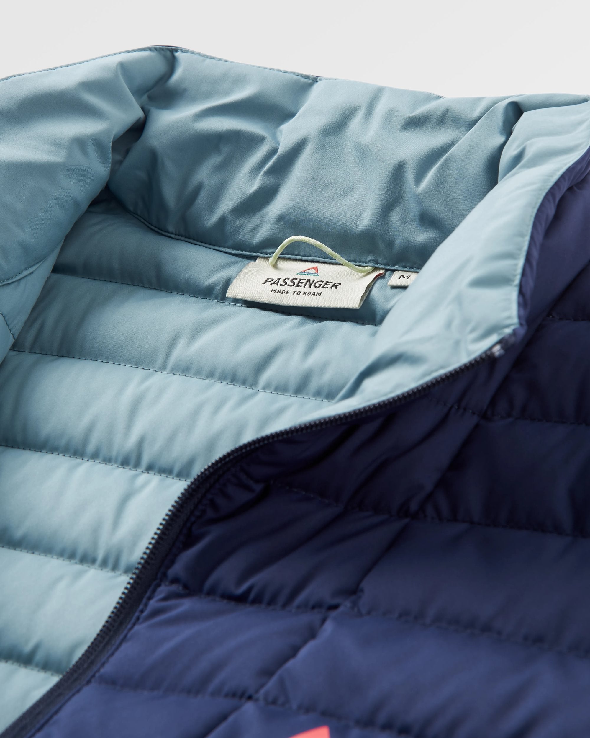 Ashland Down Recycled Gilet - Rich Navy/Pear Green - Flatlay