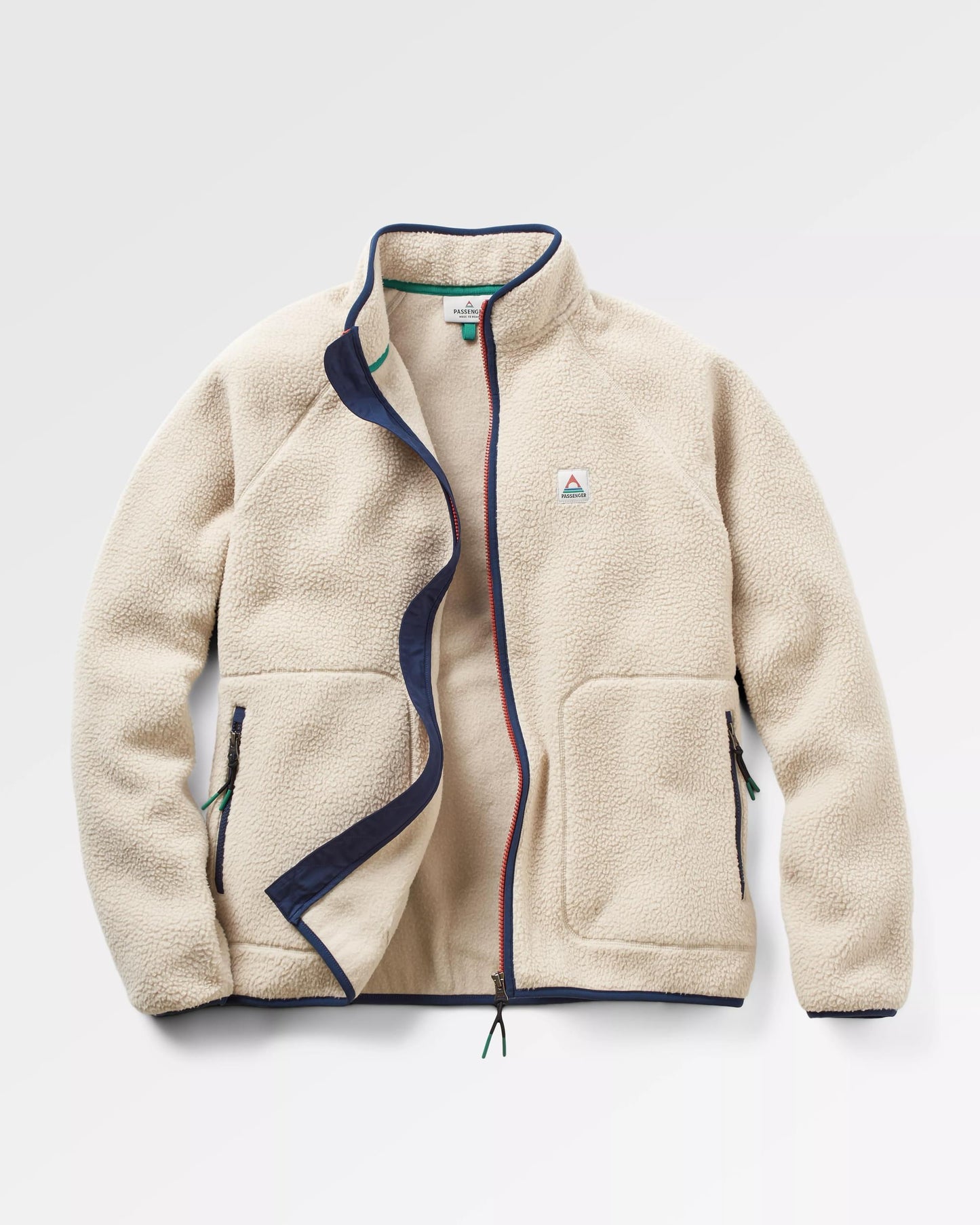 Tripper 2.0 Full Zip Recycled Sherpa Fleece - Oatmeal - Flatlay
