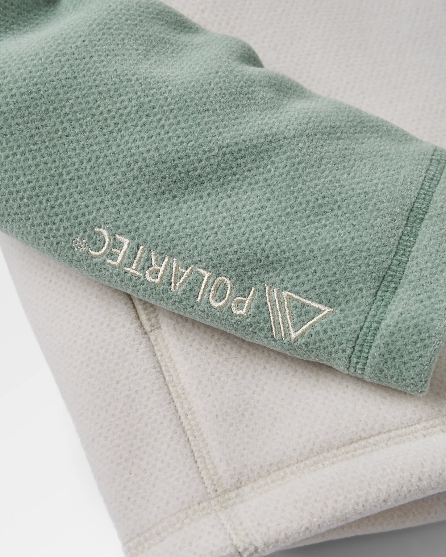 Women's Snowdrop Pullover Recycled Polartec® Fleece - Pistachio/Birch - Flatlay