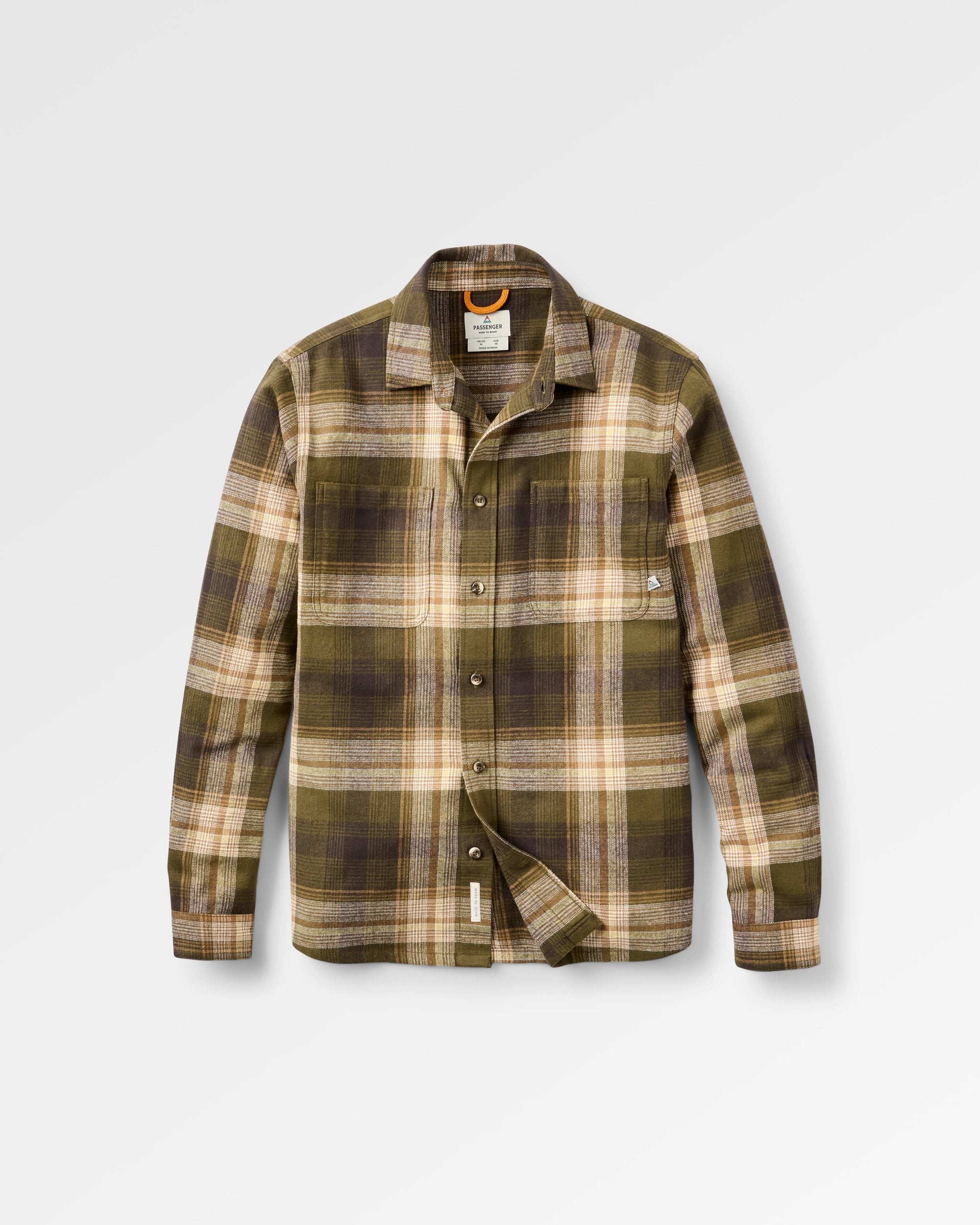 Backcountry Check Shirt - Dark Olive Check - Flatlay