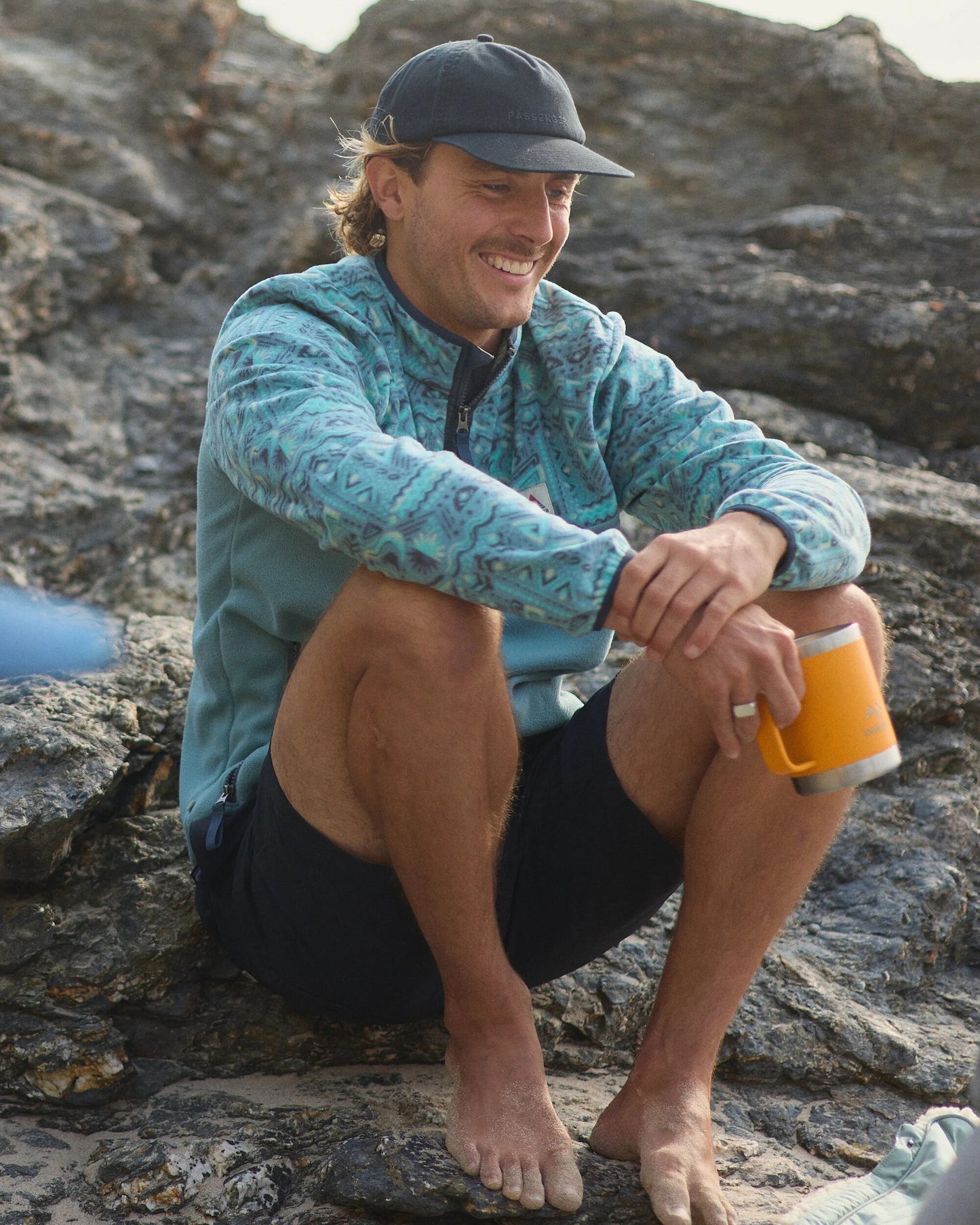 Set Off Recycled Polar 1/4 Zip Fleece - Elemental Geo Arctic - Lifestyle