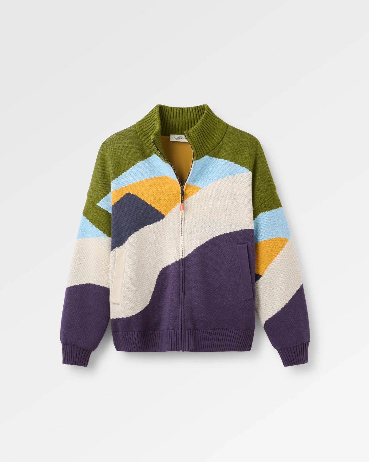 Squall Windproof Full-Zip Knitted Jumper - Scenic Deep Plum - Flatlay
