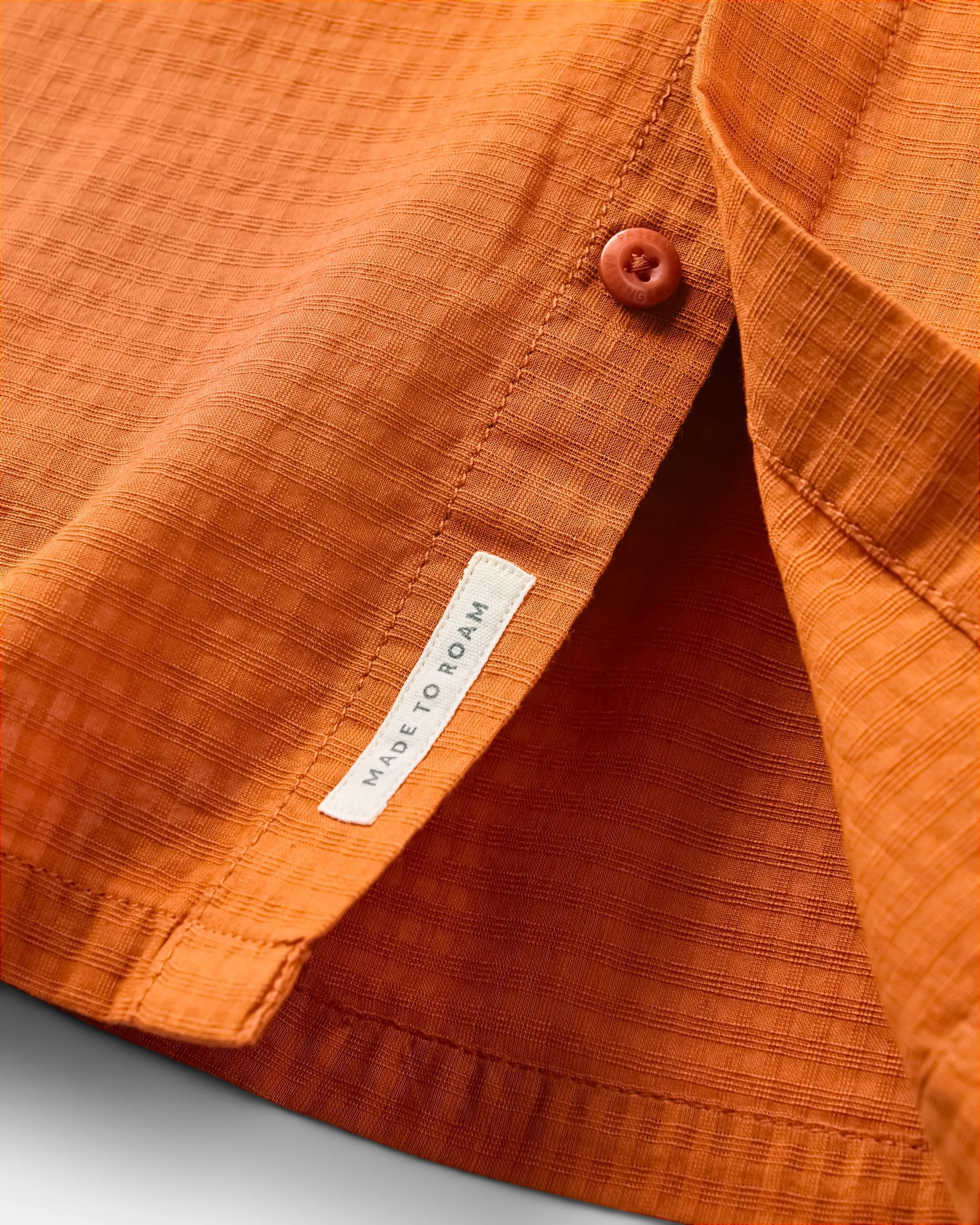 Chill Textured Short Sleeve Shirt - Sunset Orange - Flatlay