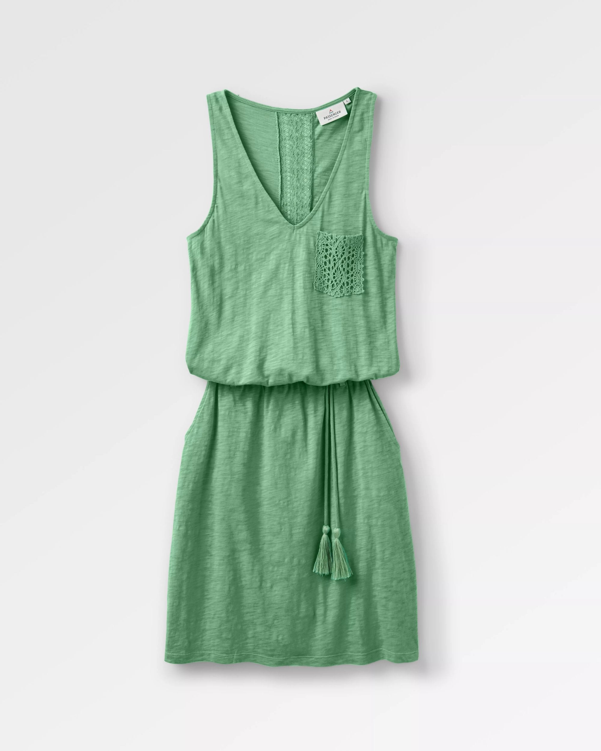 Rivergate Recycled Cotton Dress - Green Spruce - Flatlay