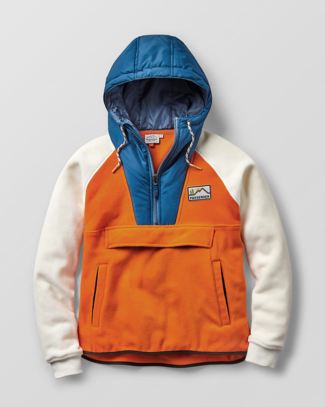 Alexander Hooded 1/2 Zip Recycled Polar Fleece - Sunrise Orange