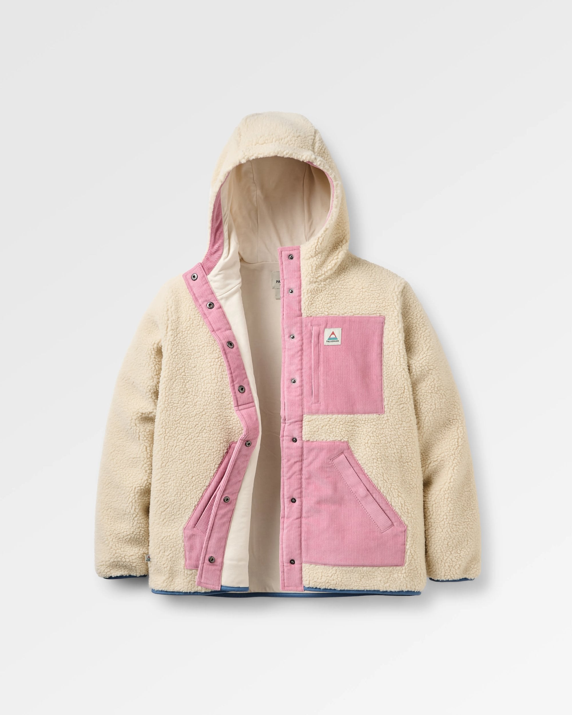 Clover Sherpa Hooded Fleece - Oat - Flatlay