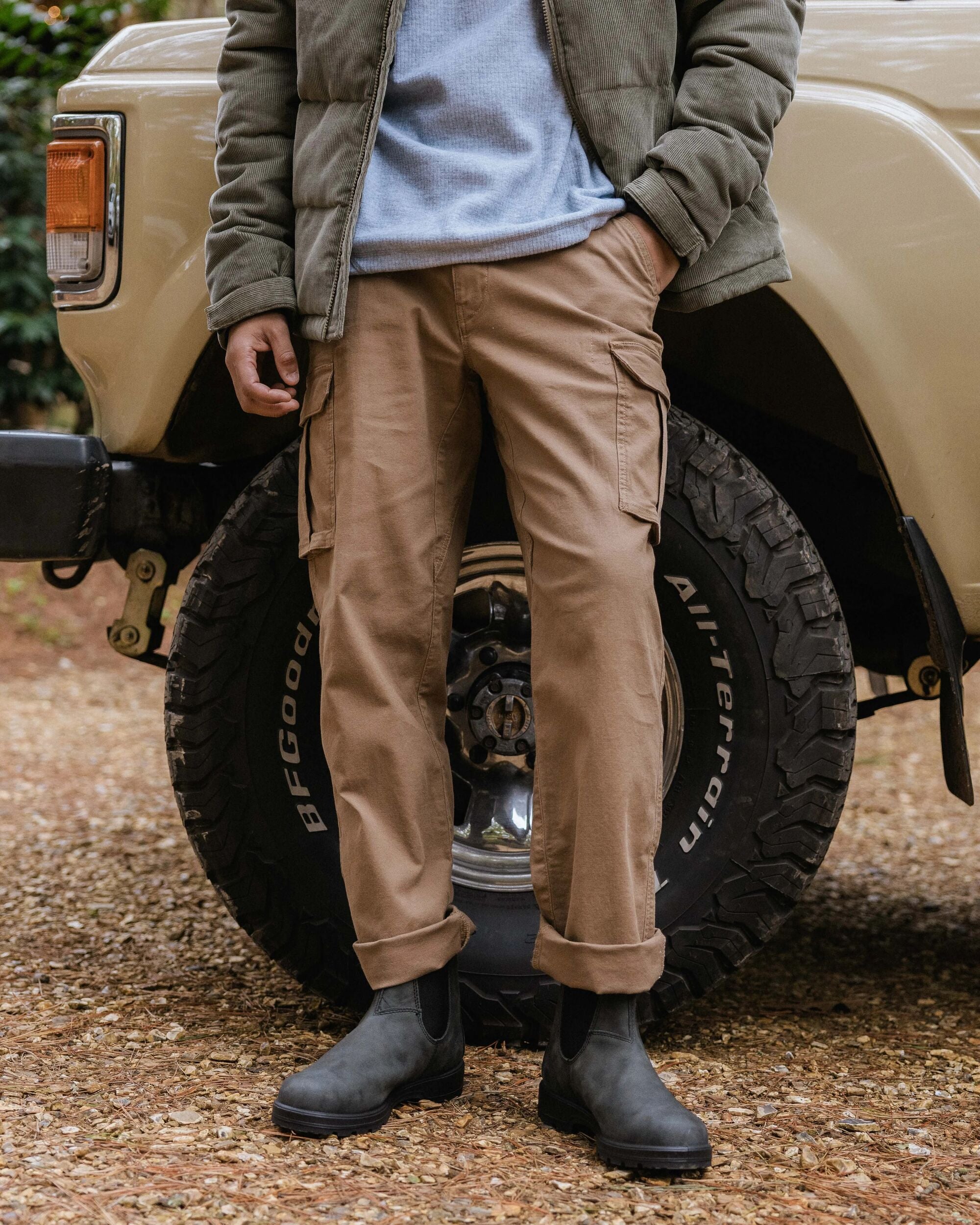 Lakeside Cargo Cotton Trouser - Caramel - Lifestyle