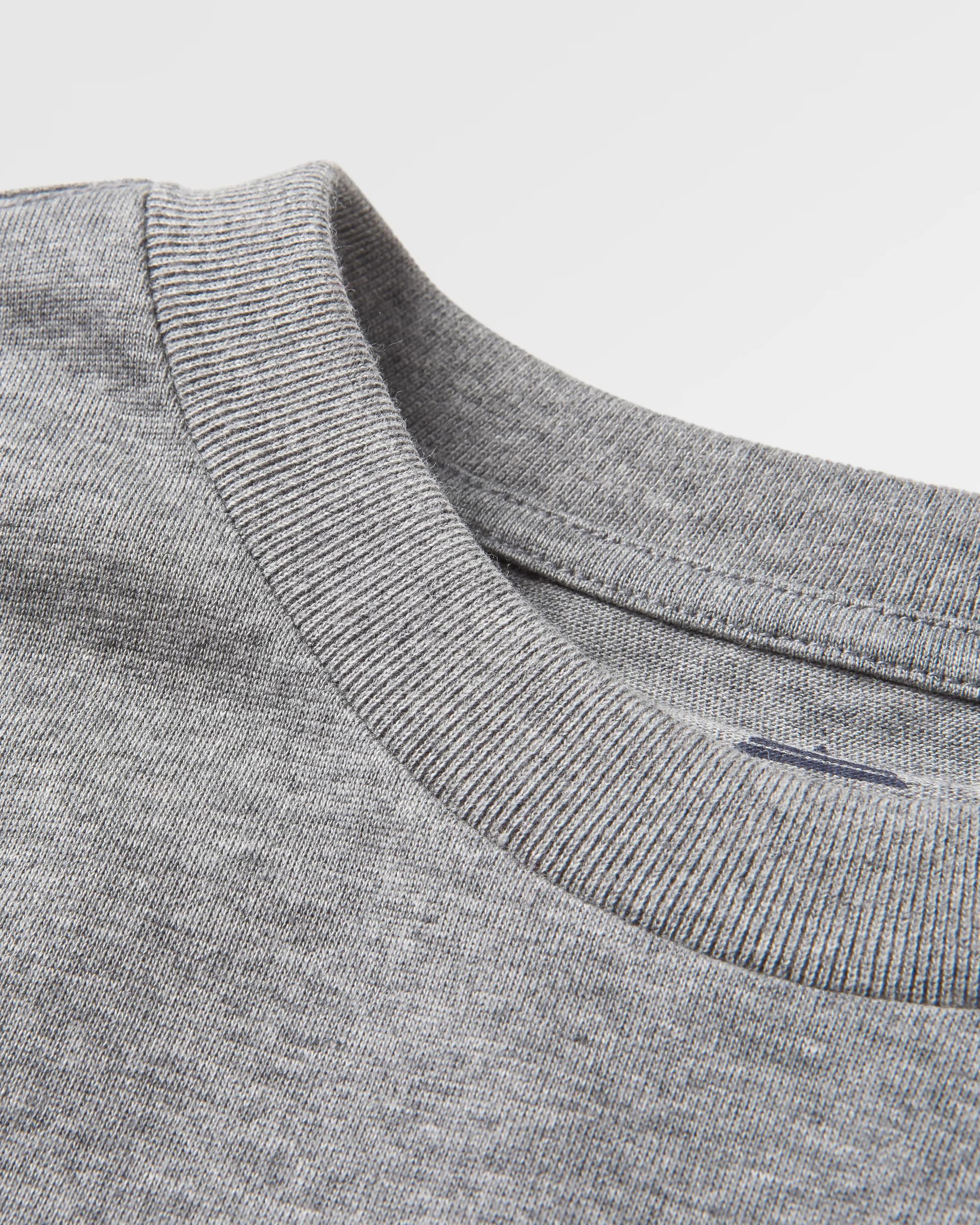 Heritage Recycled Relaxed Fit T-Shirt - Dark Grey Marl - Flatlay