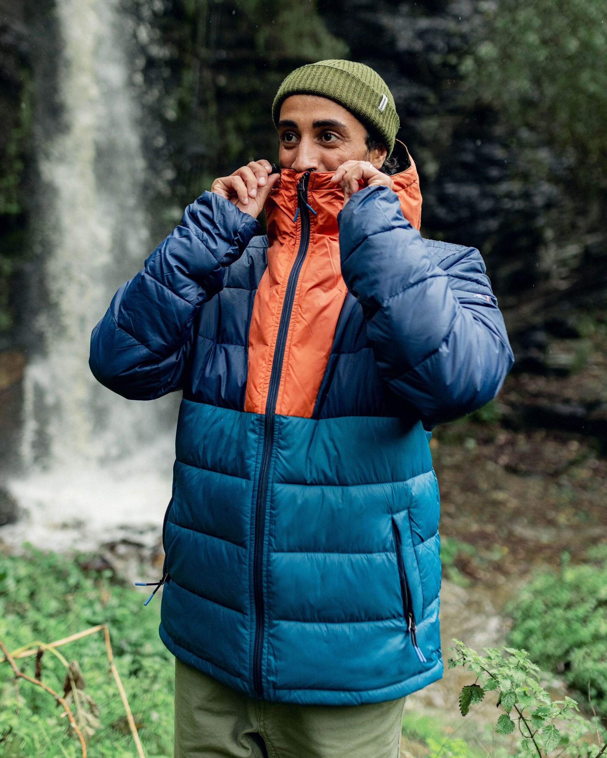 Flynn Recycled Insulated Jacket - Rich Navy/ Burnt Orange - Lifestyle