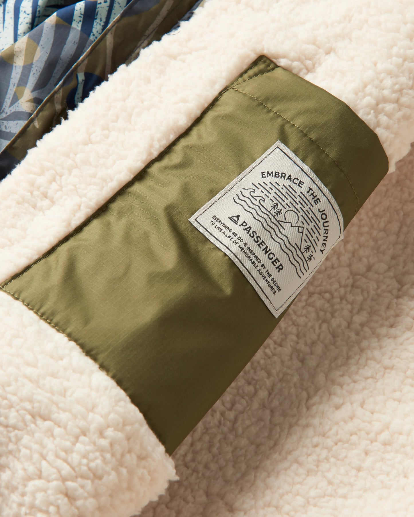 Waves Recycled Sherpa Lined Changing Robe - Palm Camo Apricot