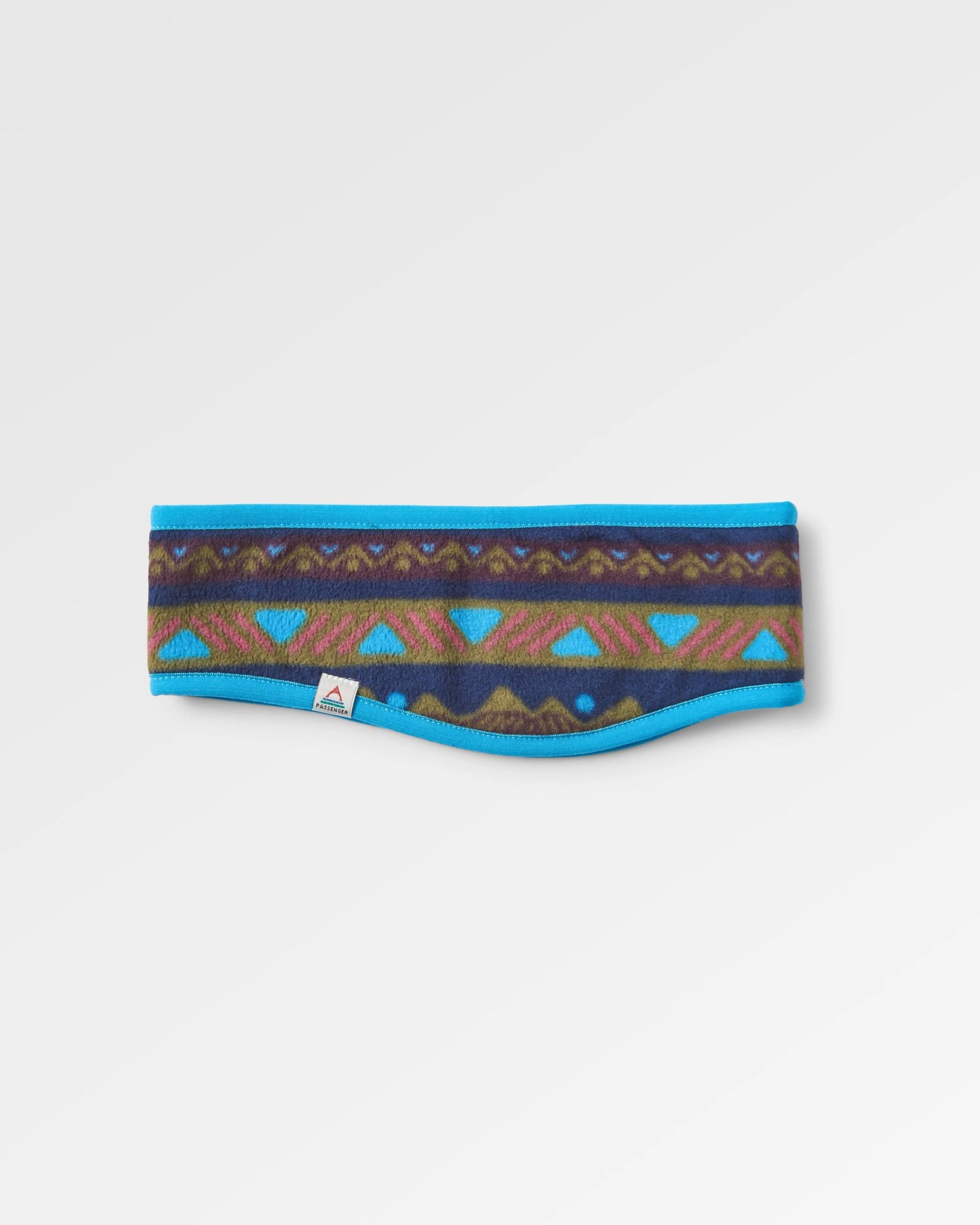 Cosy Recycled Polar Fleece Headband - Mountain Geo Multi - Flatlay