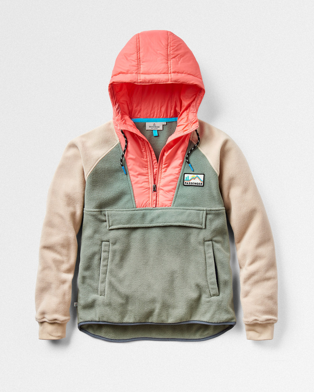 Alexander Hooded 1/2 Zip Recycled Polar Fleece - Pistachio