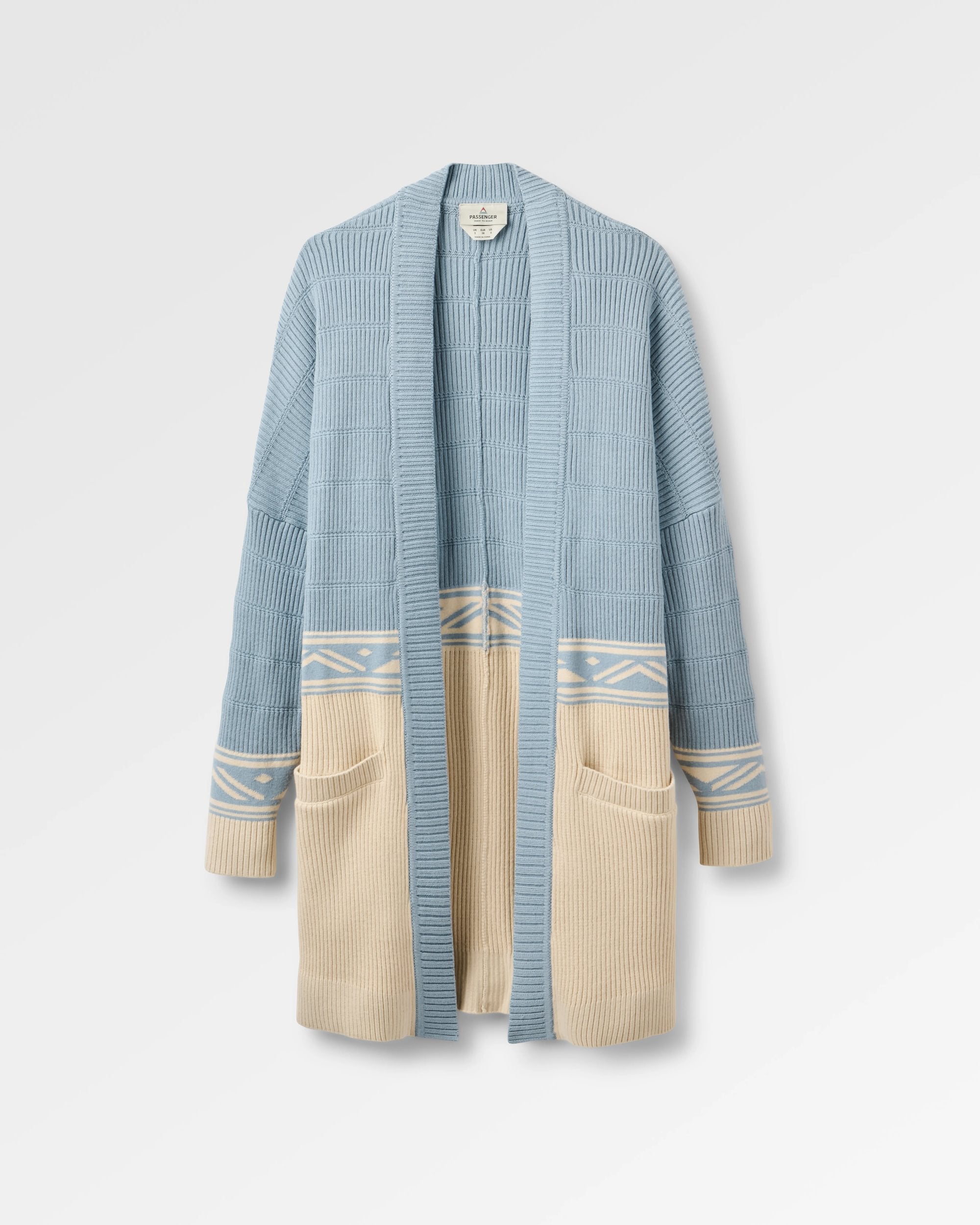 Nurture Organic Cotton Cardigan - Faded Denim - Flatlay