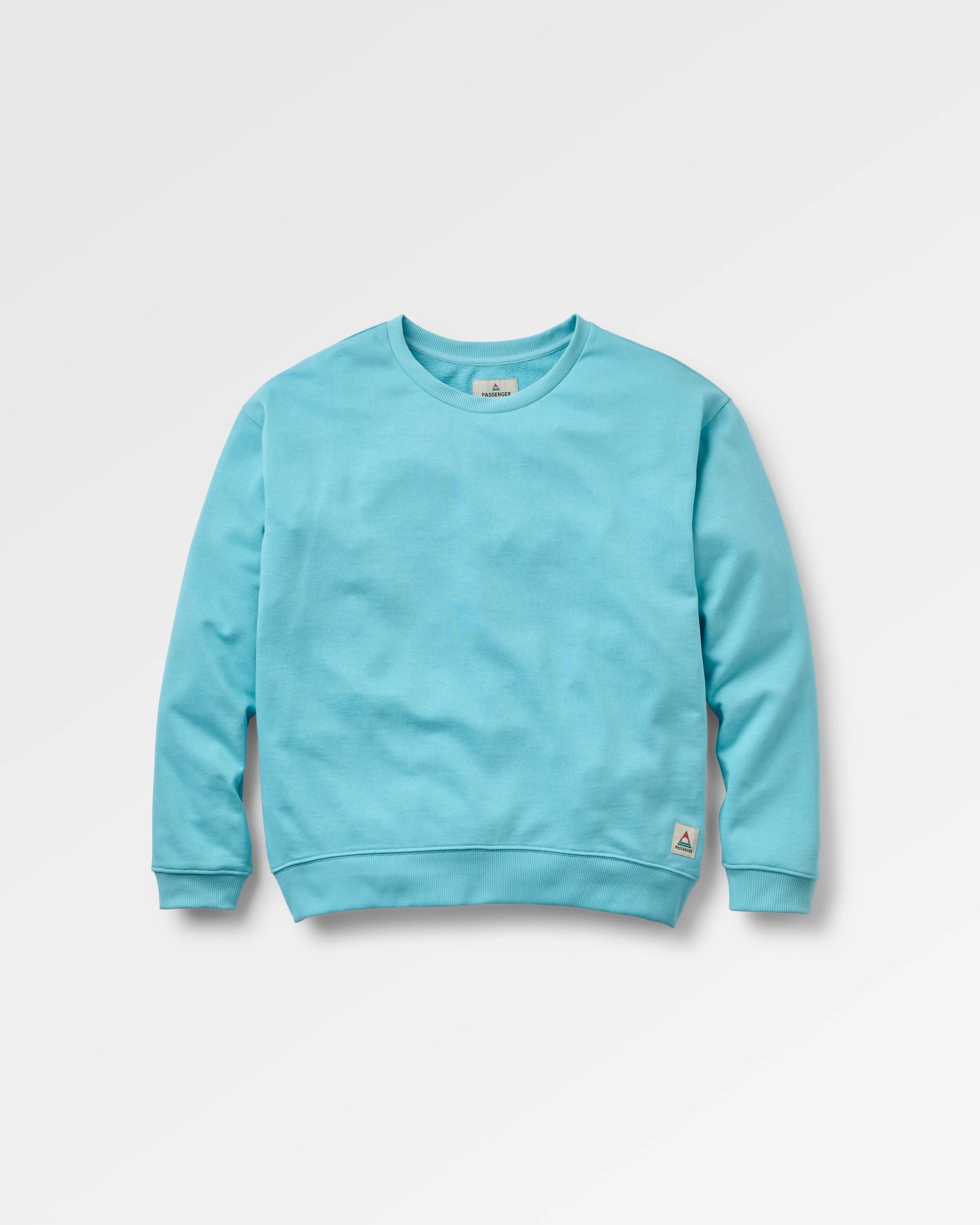 Heritage Recycled Cotton Relaxed Fit Sweatshirt - Retro Blue - Flatlay