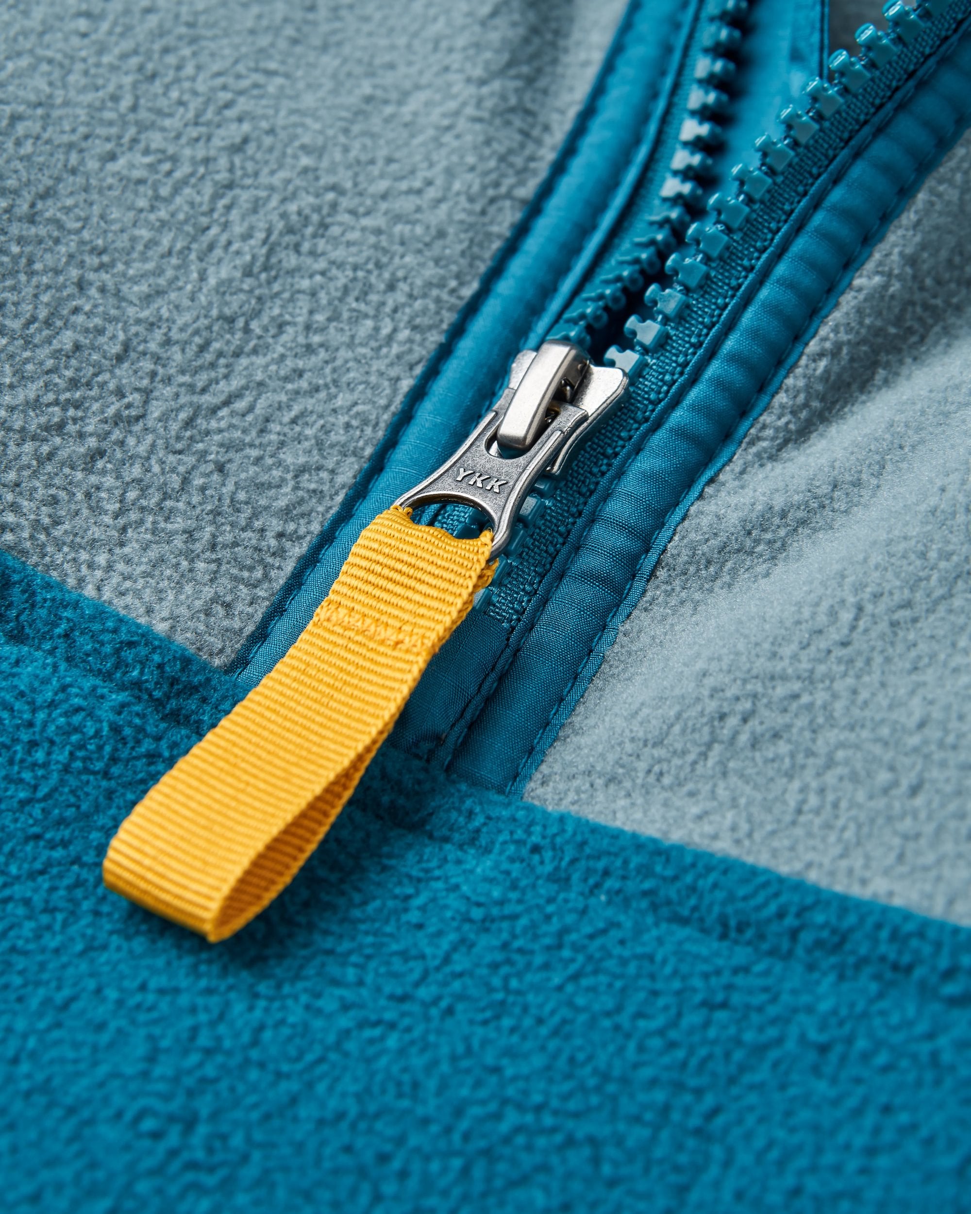 Set Off Recycled Polar Hooded Fleece - Tidal Blue/Storm Grey - Flatlay