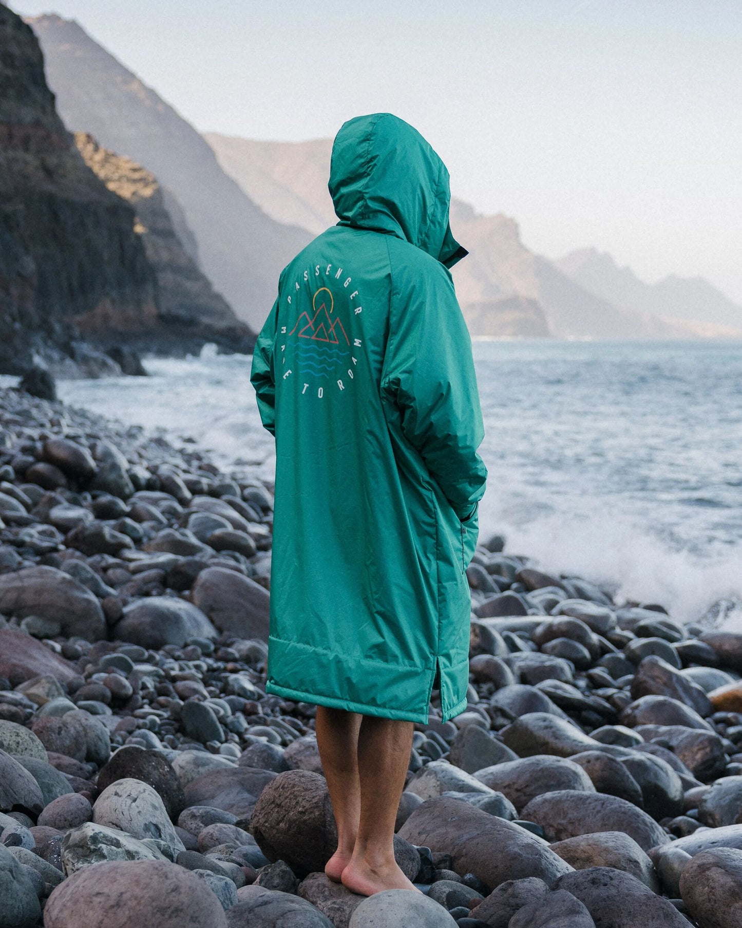 Escapism Recycled Sherpa Lined Changing Robe - Greenlake - Lifestyle