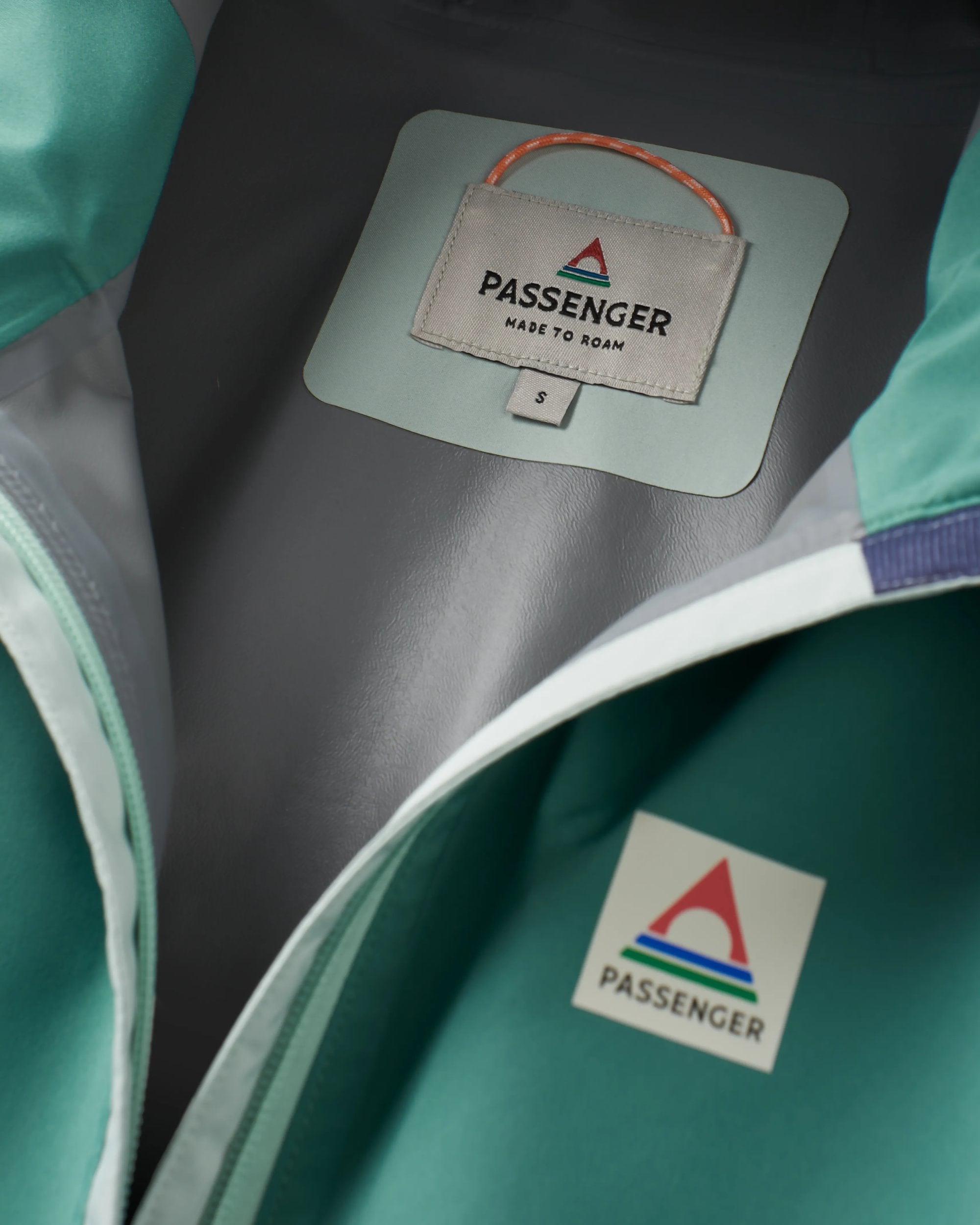 Rainstorm Recycled Waterproof Jacket - Deep Sea/Surf Spray - Flatlay