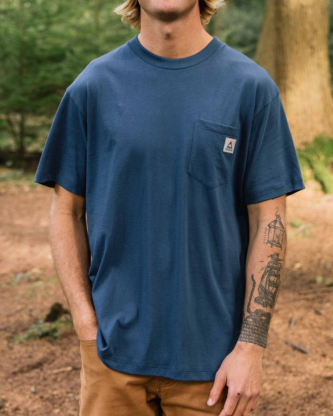 Heritage Recycled Relaxed Fit T-Shirt - Dark Denim - Lifestyle