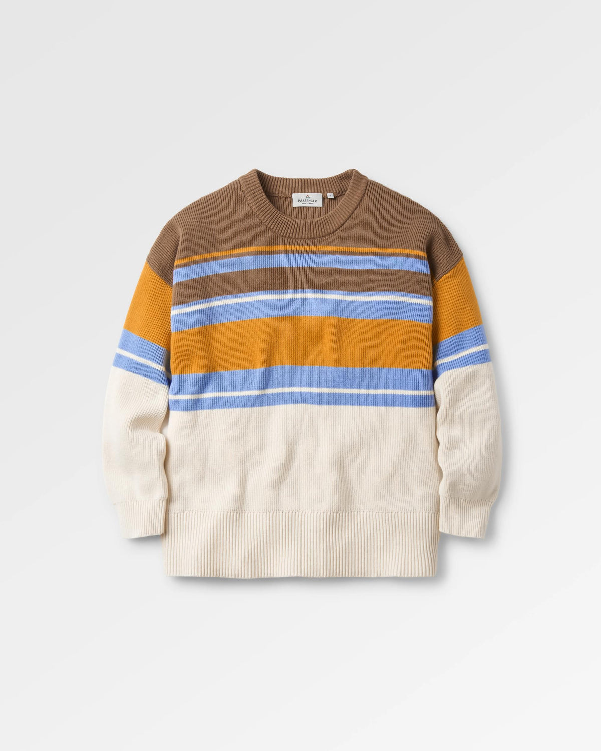 Grasslands Oversized Organic Cotton Knitted Jumper - Acorn - Flatlay