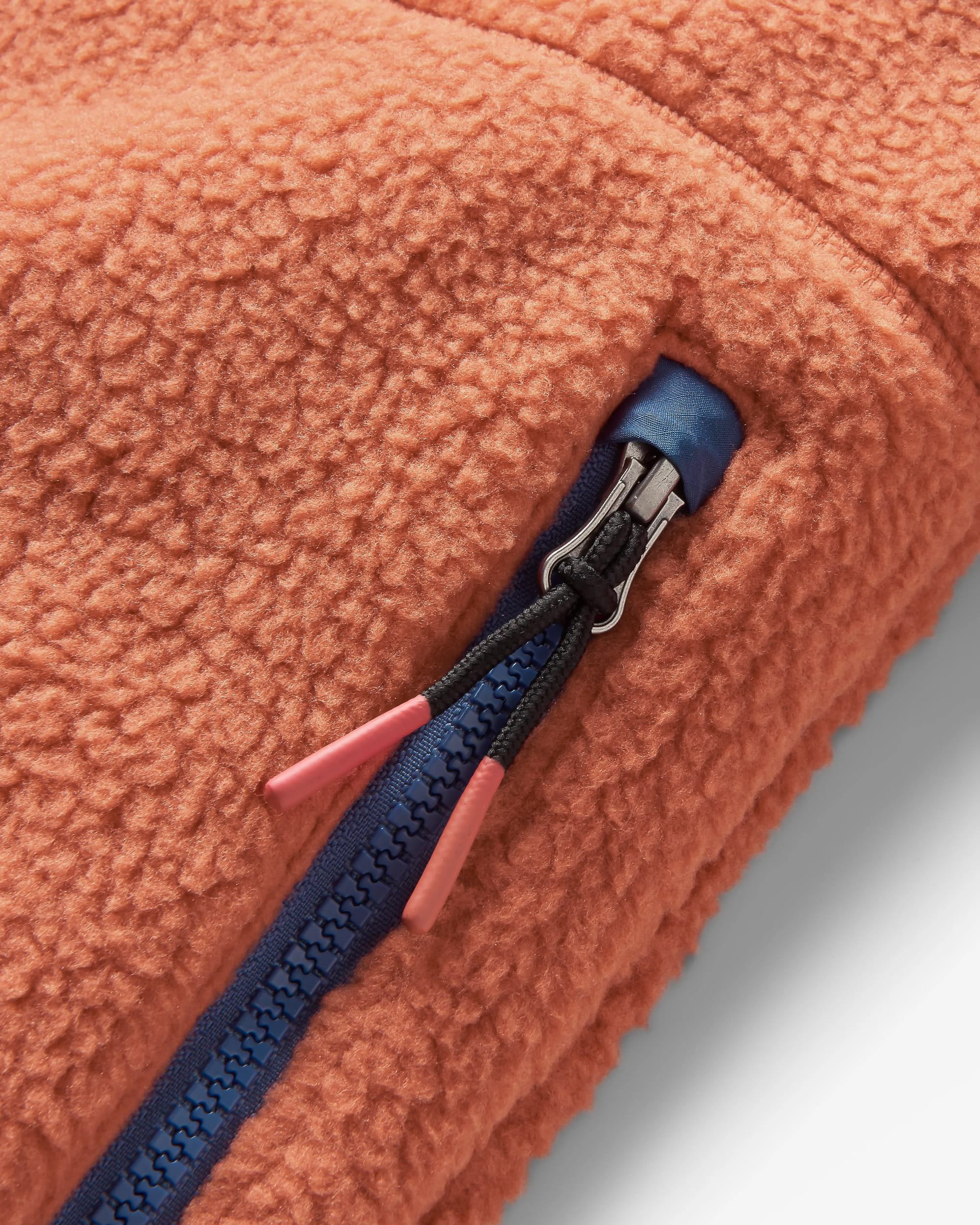 Ventura 1/2 Zip Recycled Sherpa Fleece - Baked Clay - Flatlay