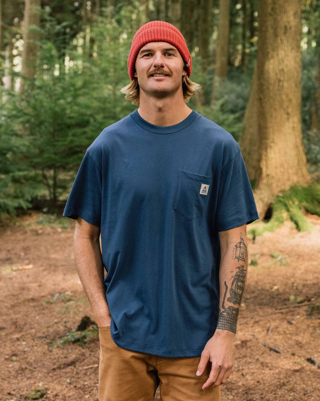 Heritage Recycled Relaxed Fit T-Shirt - Dark Denim - Lifestyle