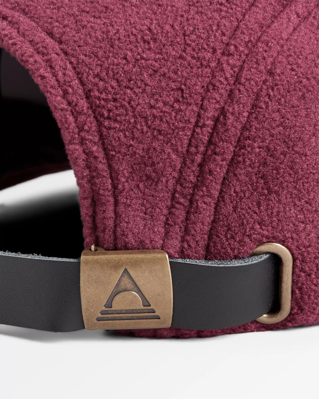 Pine Recycled Polar Fleece 5 Panel Cap - Wine - Flatlay