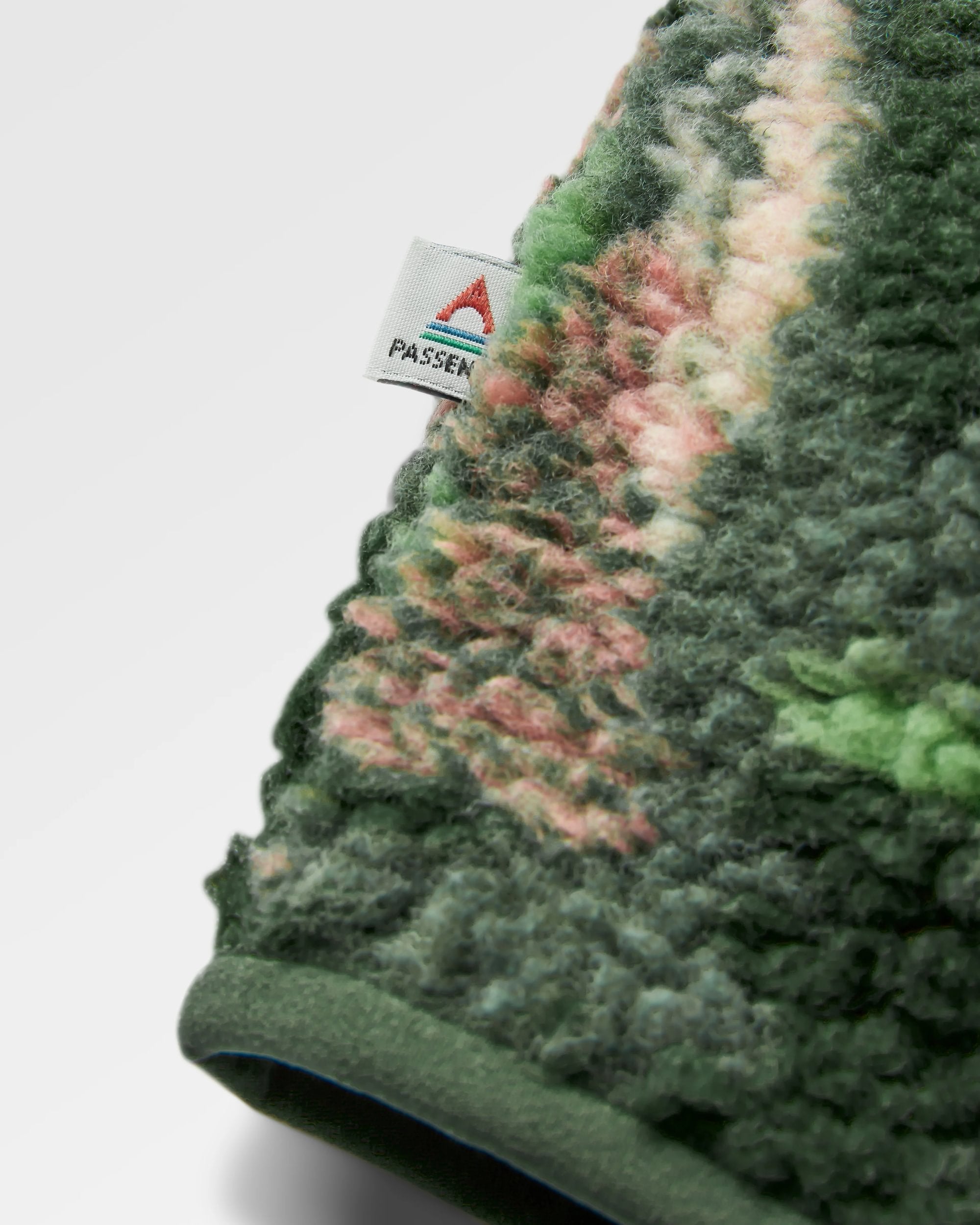 Clover Recycled Cotton-Lined Sherpa Fleece - Abstract Mountain Fir Tree - Flatlay