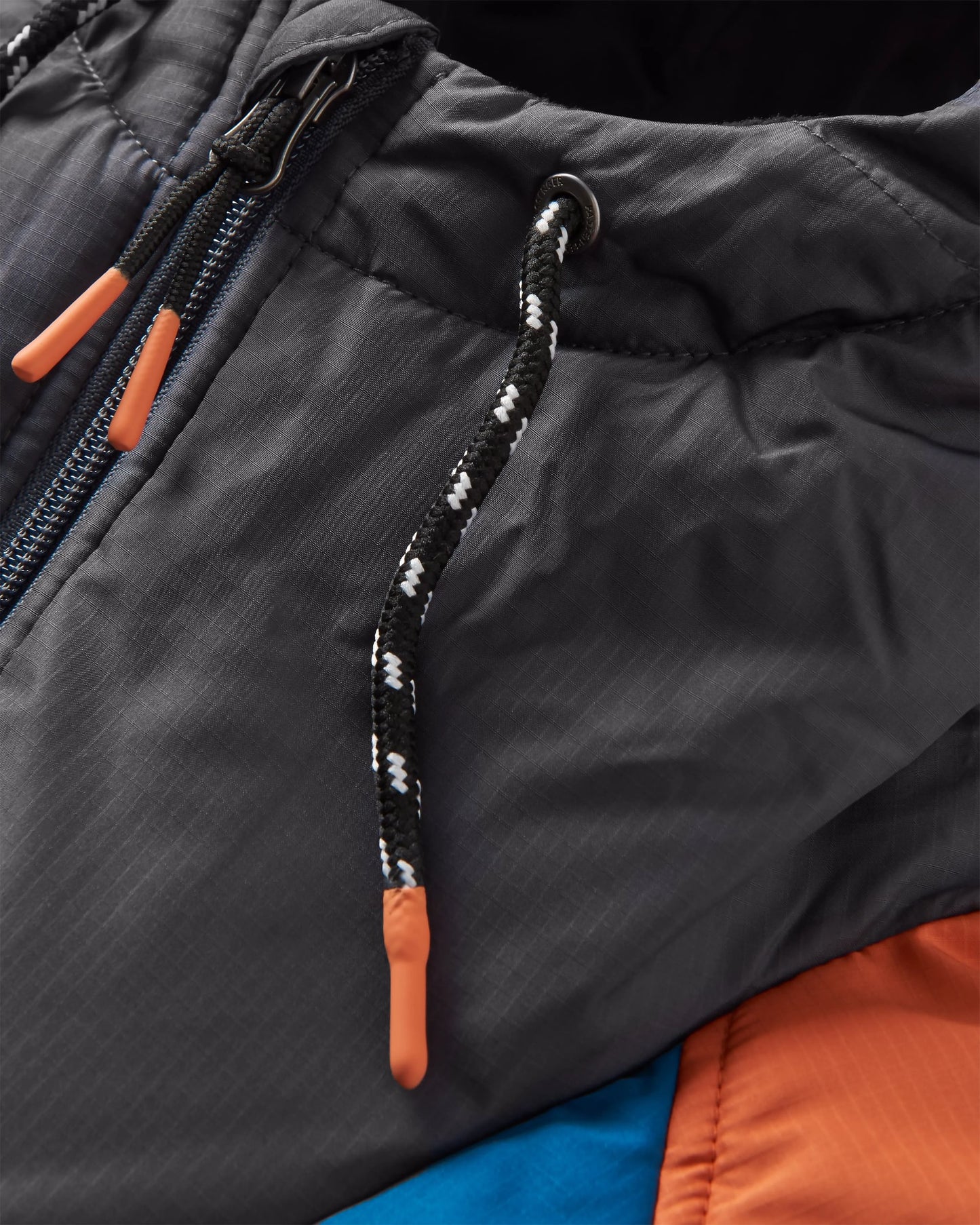Oceanic Recycled Insulated 1/2 Zip Jacket - Tidal Blue/Burnt Orange - Flatlay