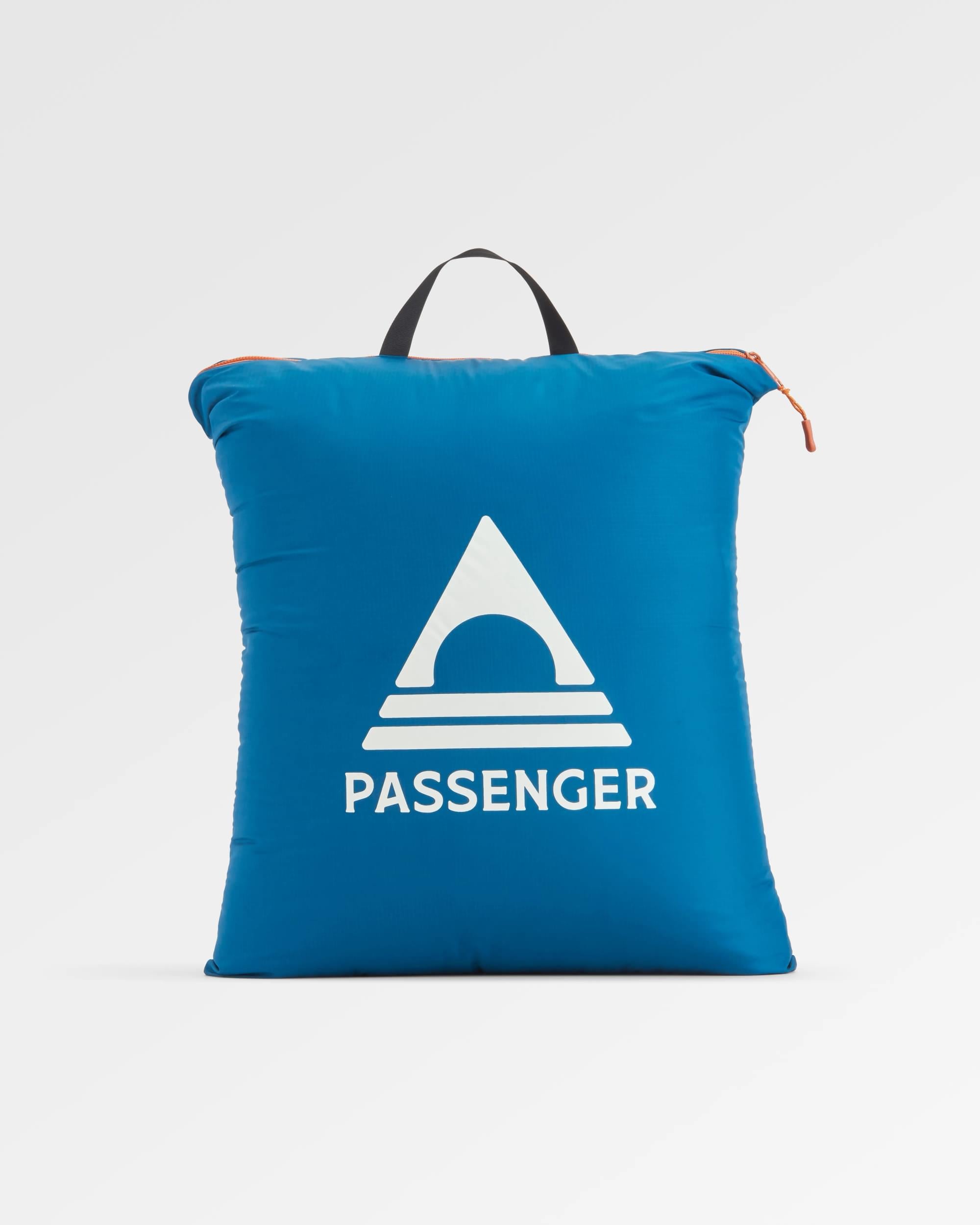 Cabin Recycled Sherpa Blanket - Cornflower - Flatlay