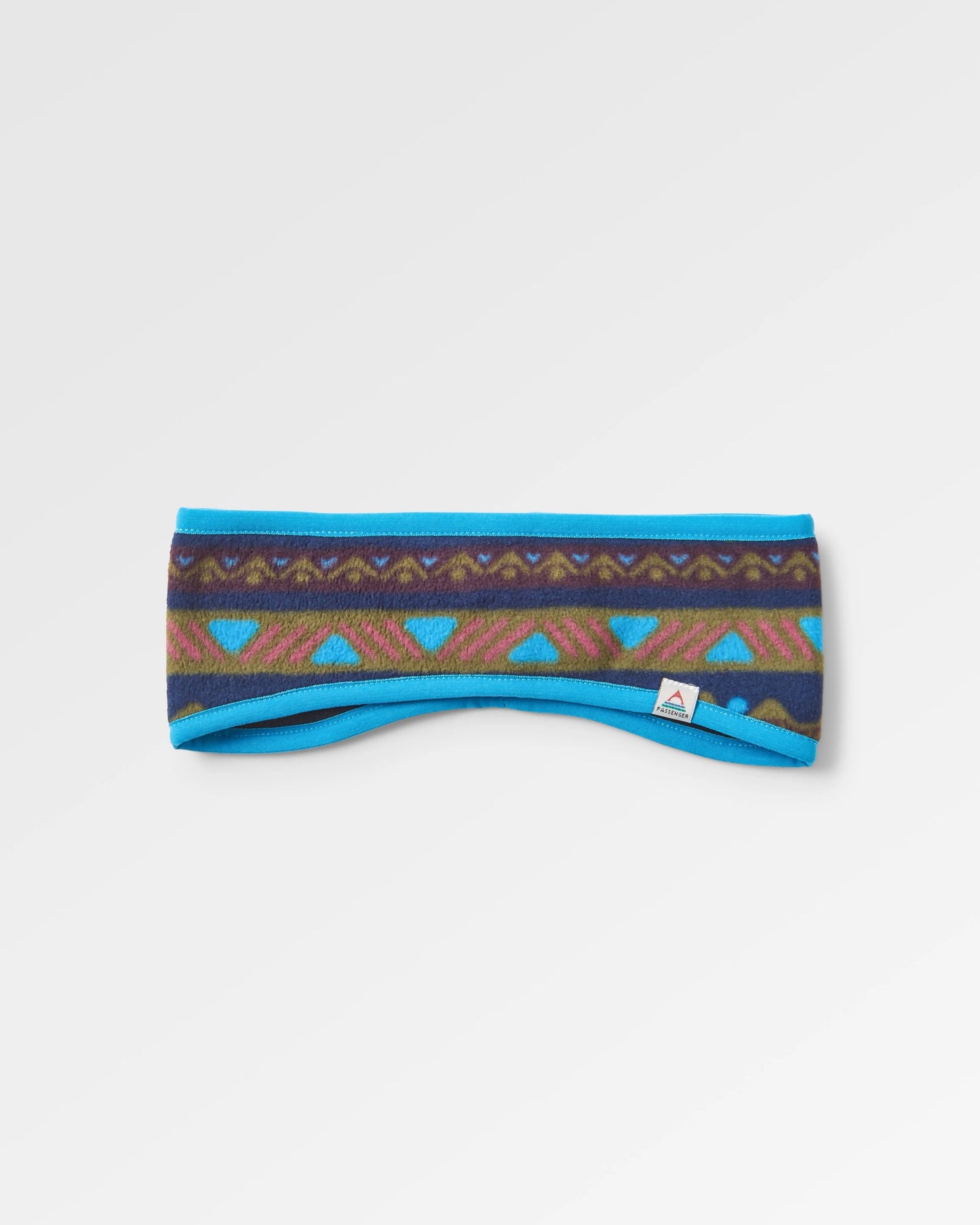 Cosy Recycled Polar Fleece Headband - Mountain Geo Multi - Flatlay