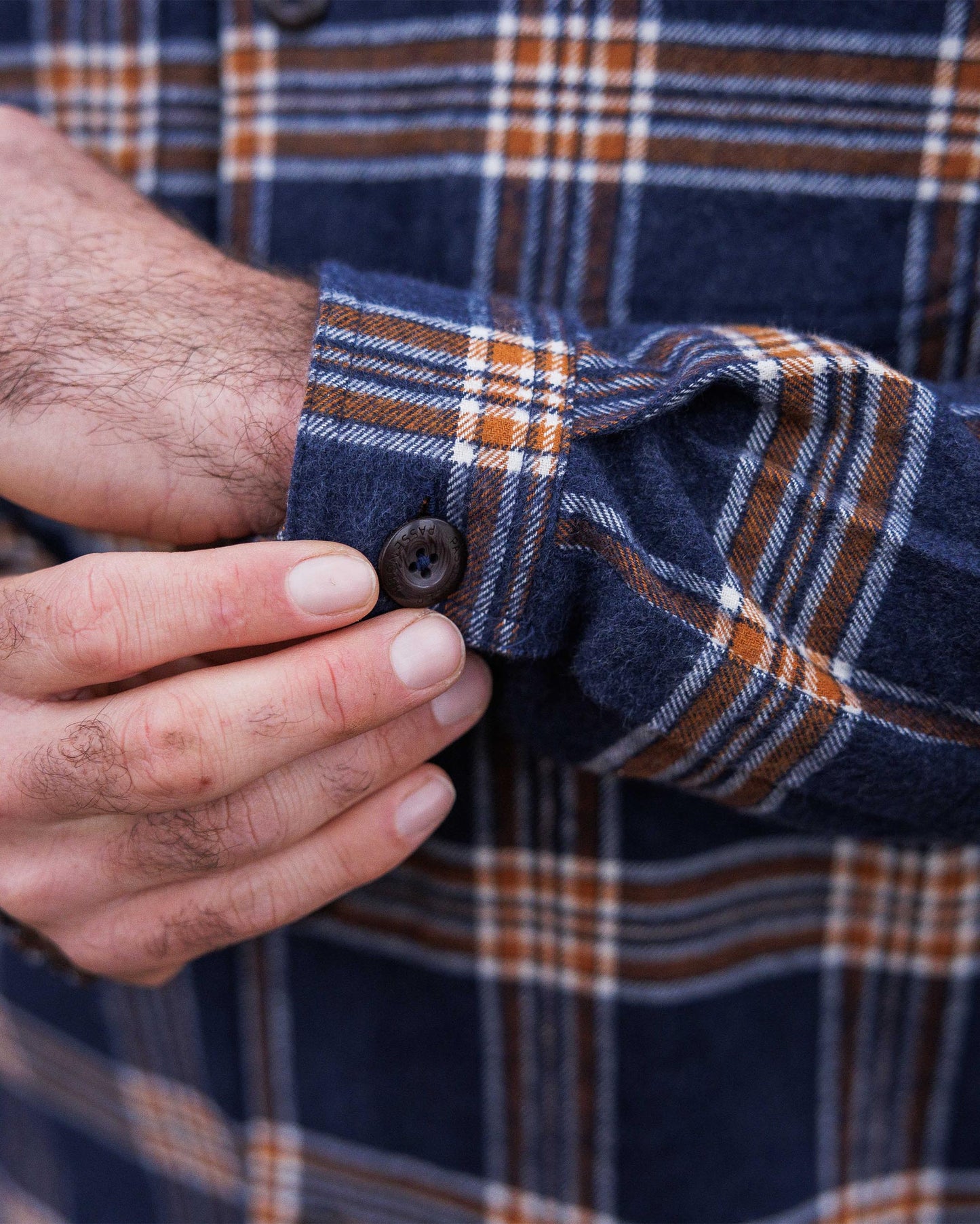 Rustic Organic Cotton Heavyweight Overshirt - Rich Navy Check - Lifestyle
