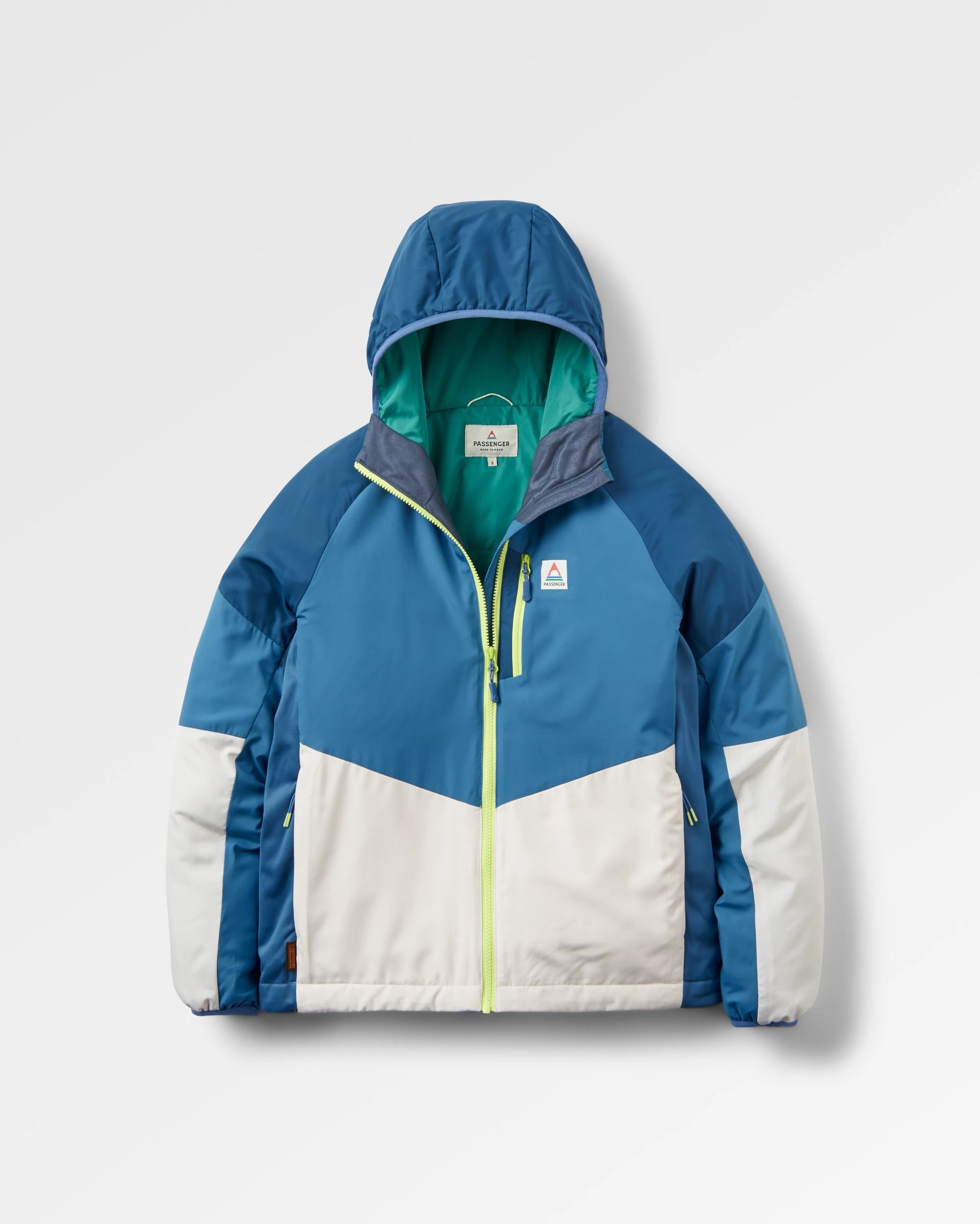 Shasta Lightweight Recycled Thermore® Insulated Jacket - Tidal Blue/Blue Steel/Birch - Flatlay