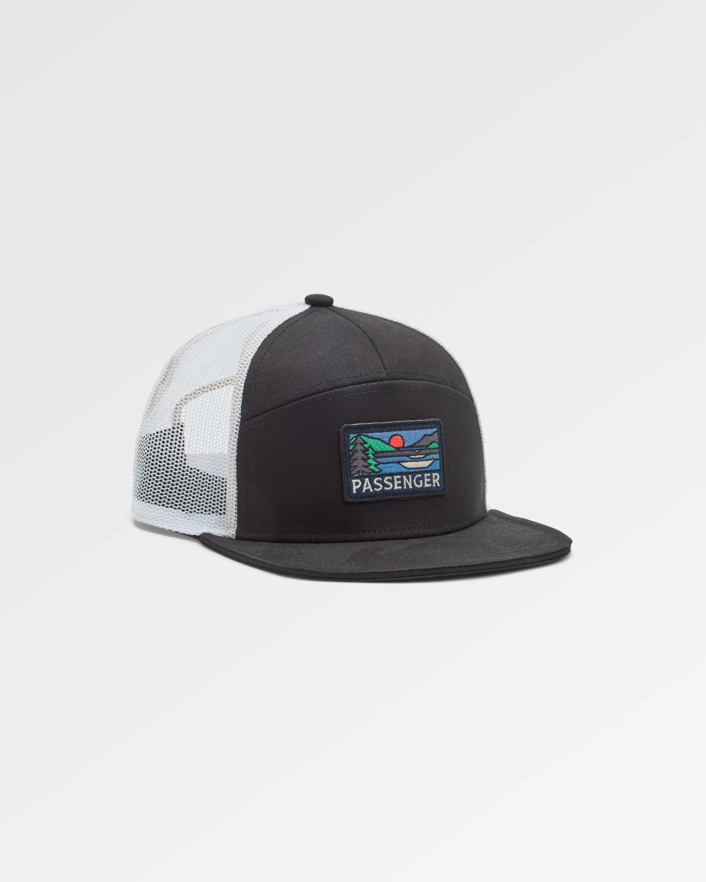 Roamer 7 Panel Organic Cotton Trucker Cap - Phantom Black