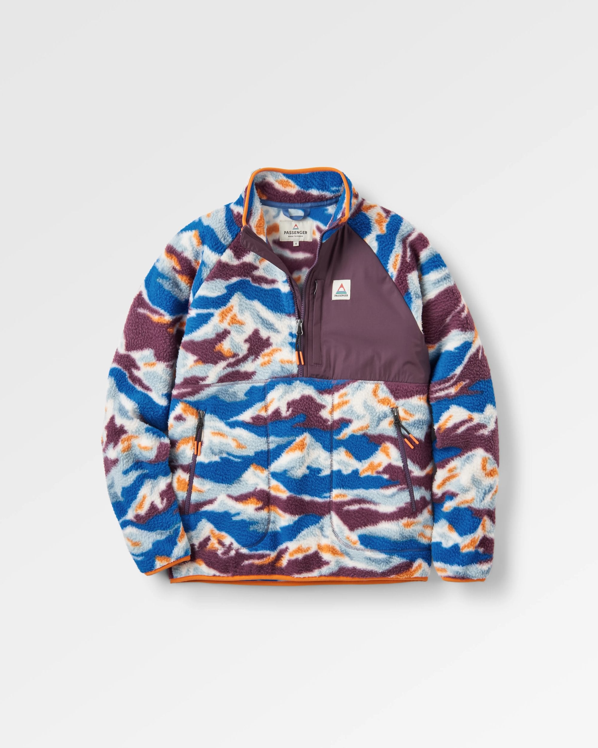 Home Recycled Sherpa Fleece - Mount Scenic Azure Blue - Flatlay