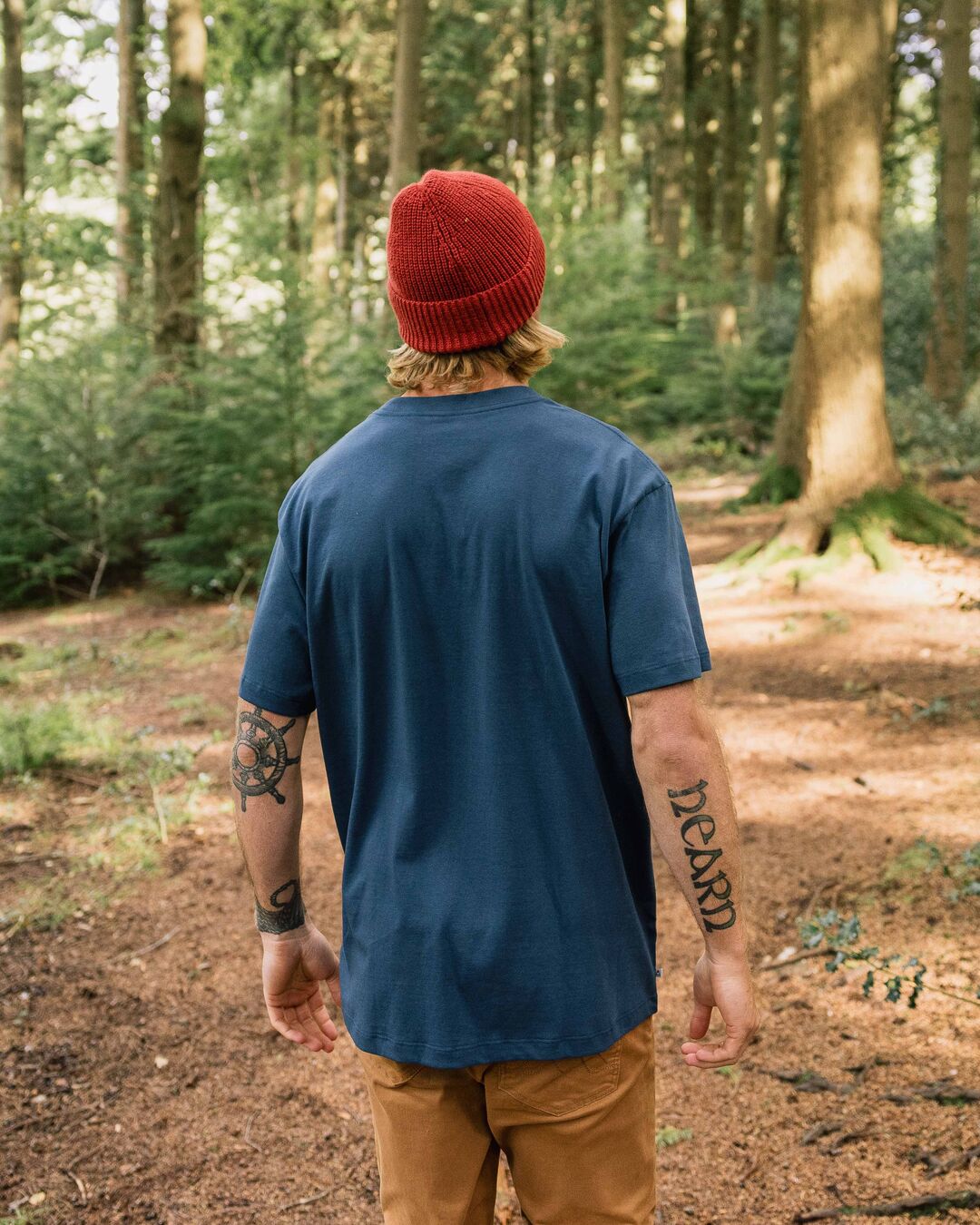 Heritage Recycled Relaxed Fit T-Shirt - Dark Denim - Lifestyle