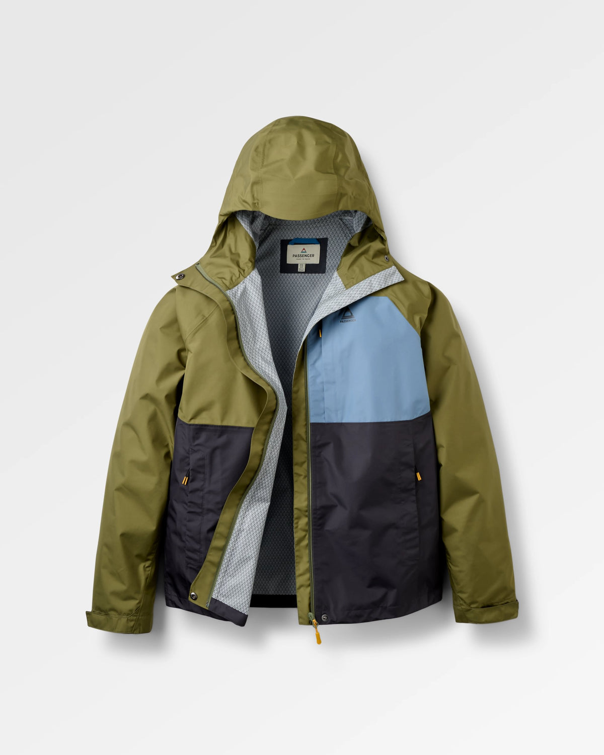Trailscape Men's Waterproof Jacket - Faded Black/Khaki - Flatlay
