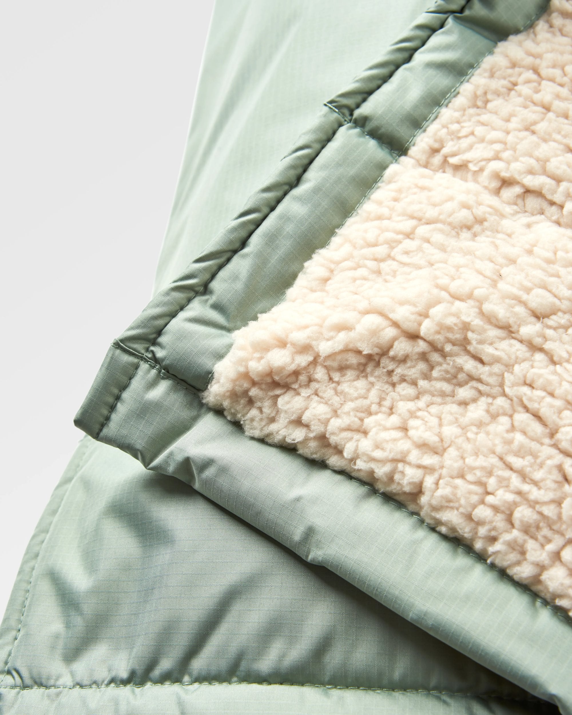 Escapism Recycled Sherpa Lined Changing Robe - Pistachio - Flatlay