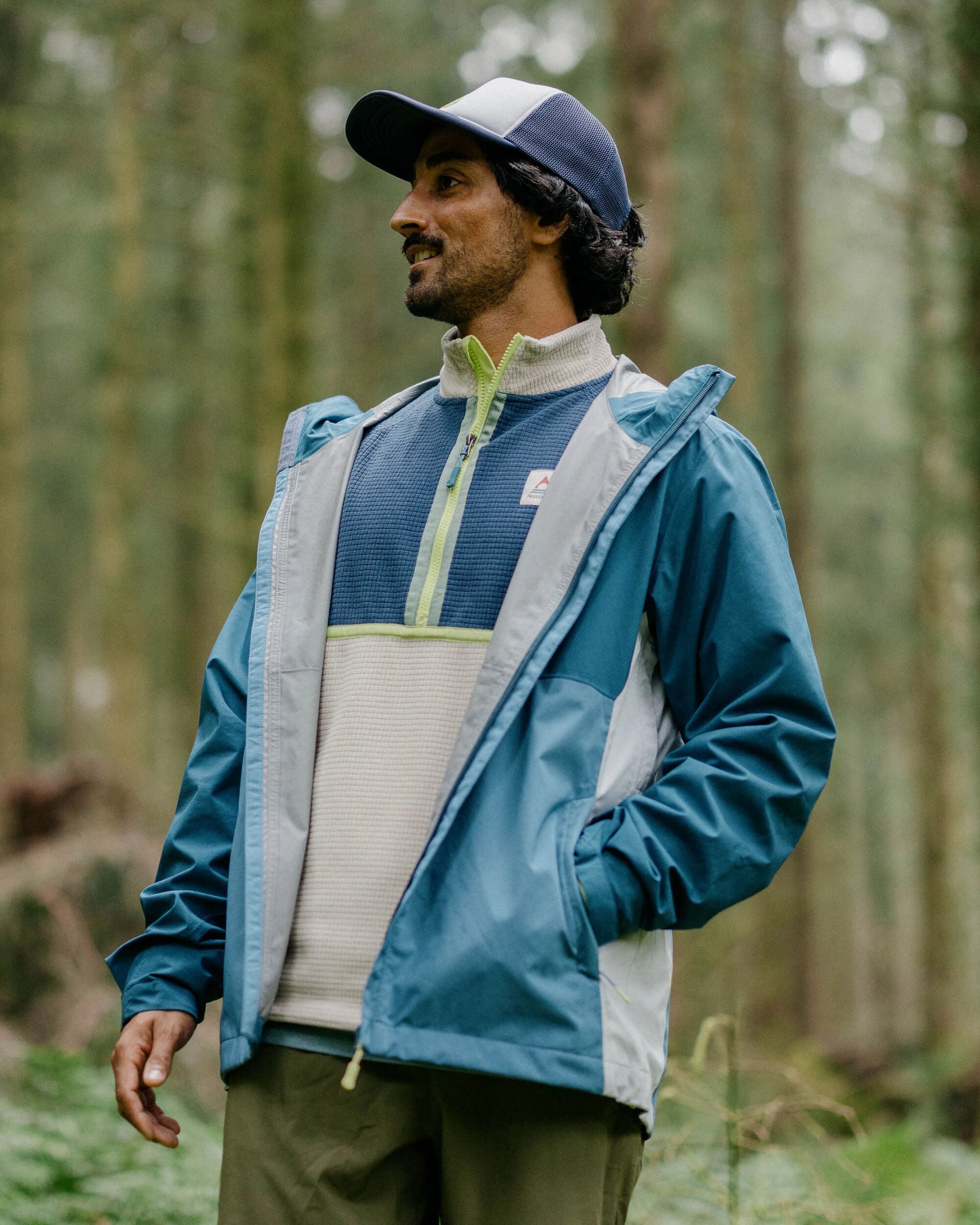 Downpour Recycled Waterproof Jacket - Tidal Blue/Blue Steel - Lifestyle