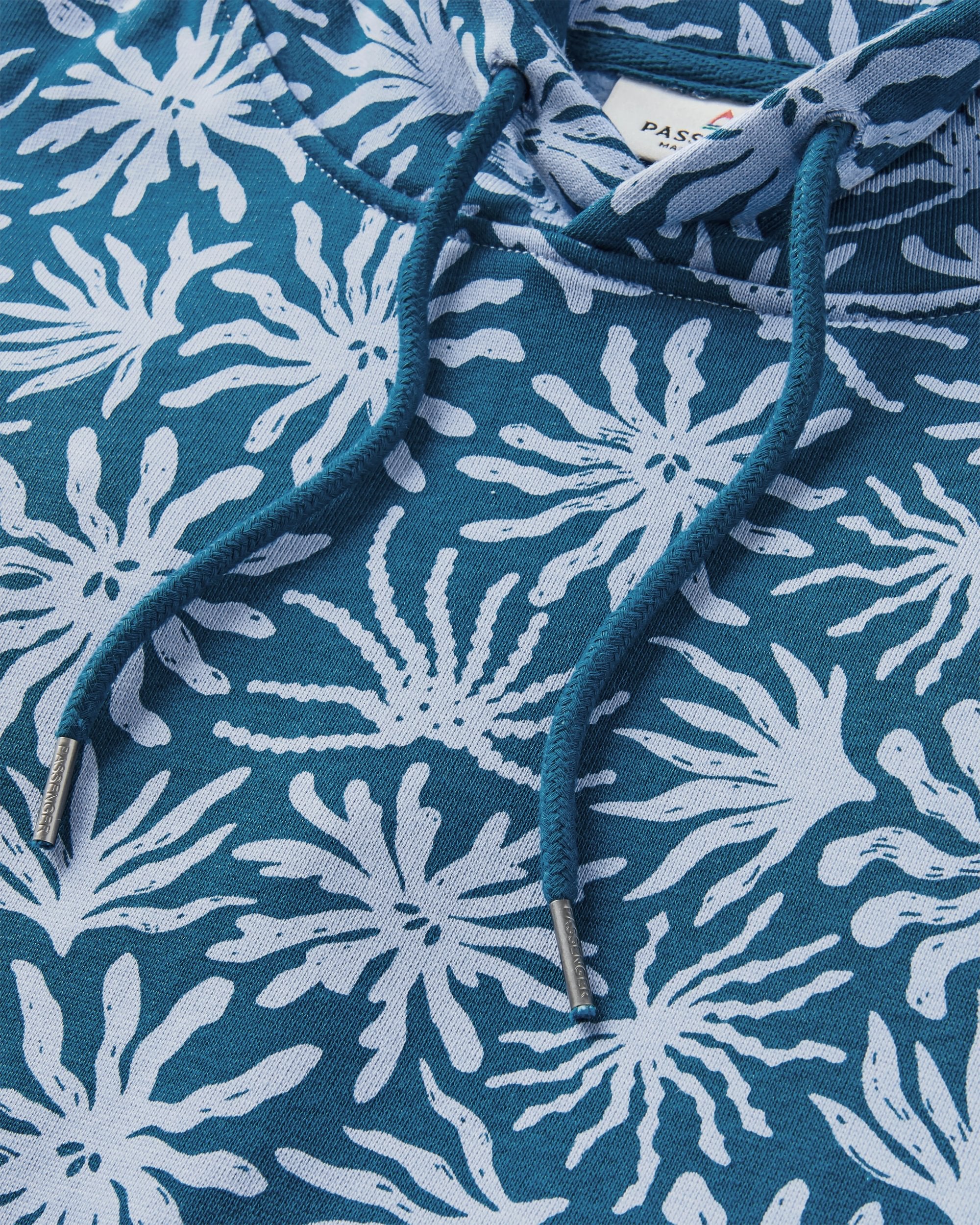 Arame Organic Cotton Hoodie - Seaweed Blue Steel - Flatlay